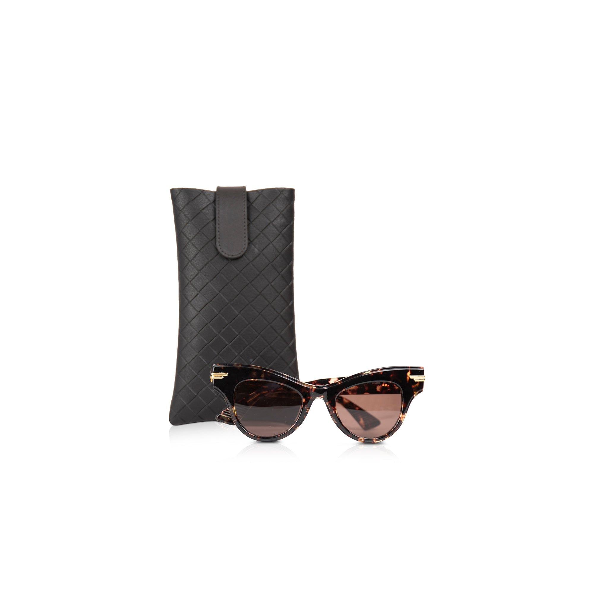 Bottega Veneta Classic Cateye Sunglasses w/ Leather Case