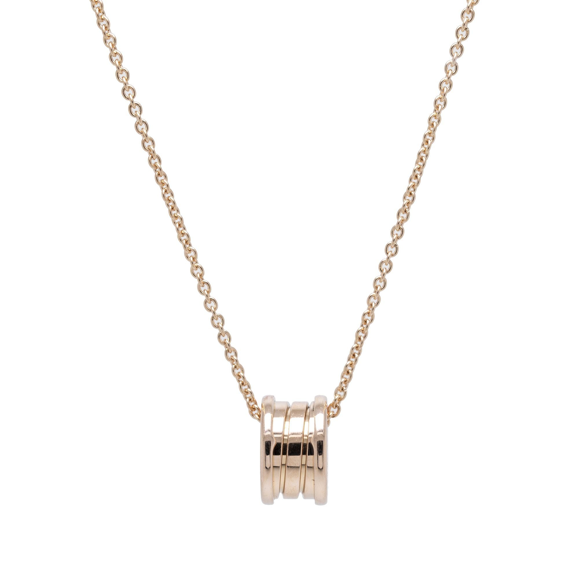 Bulgari 18k Rose Gold B.Zero1 Pendant Necklace