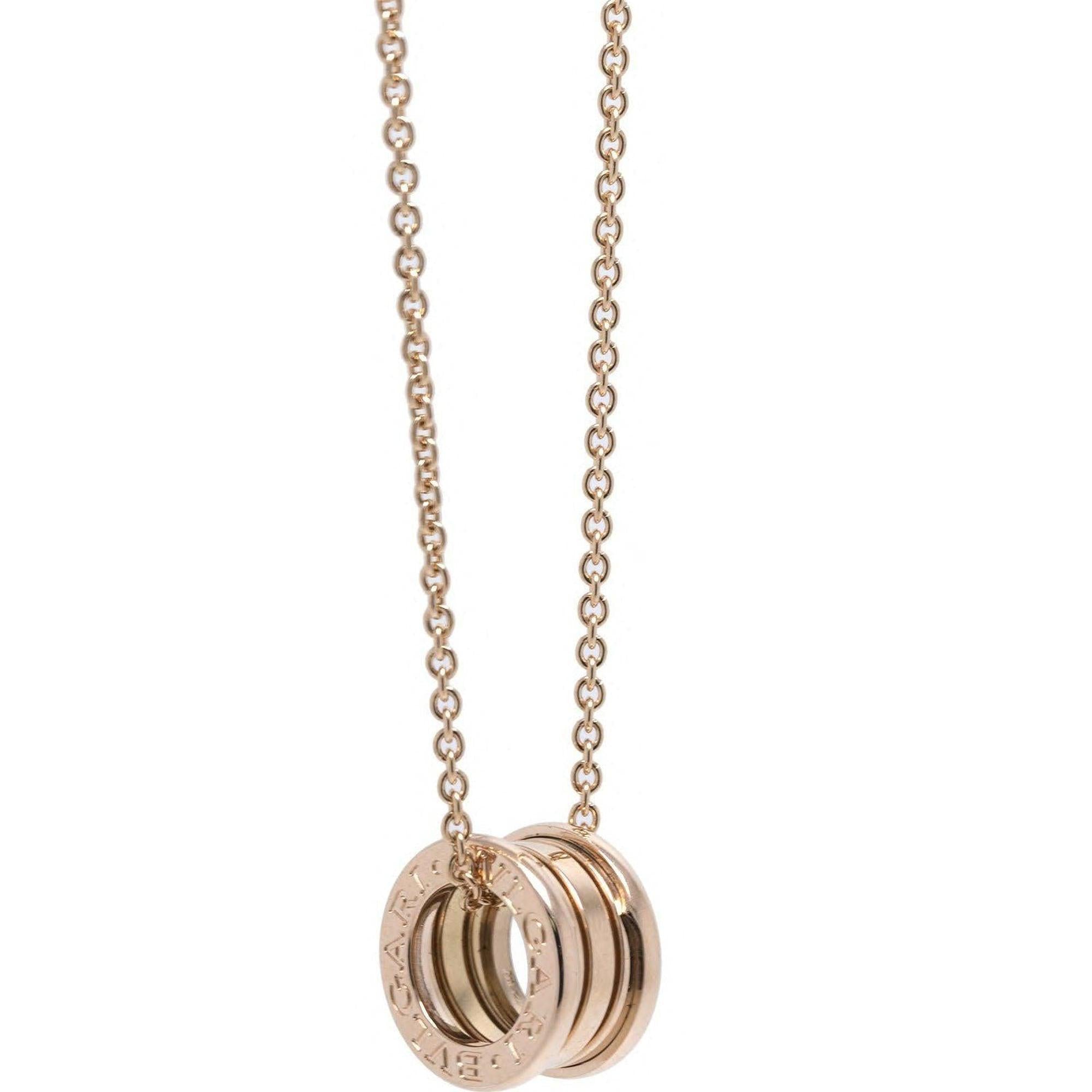 Bulgari 18k Rose Gold B.Zero1 Pendant Necklace