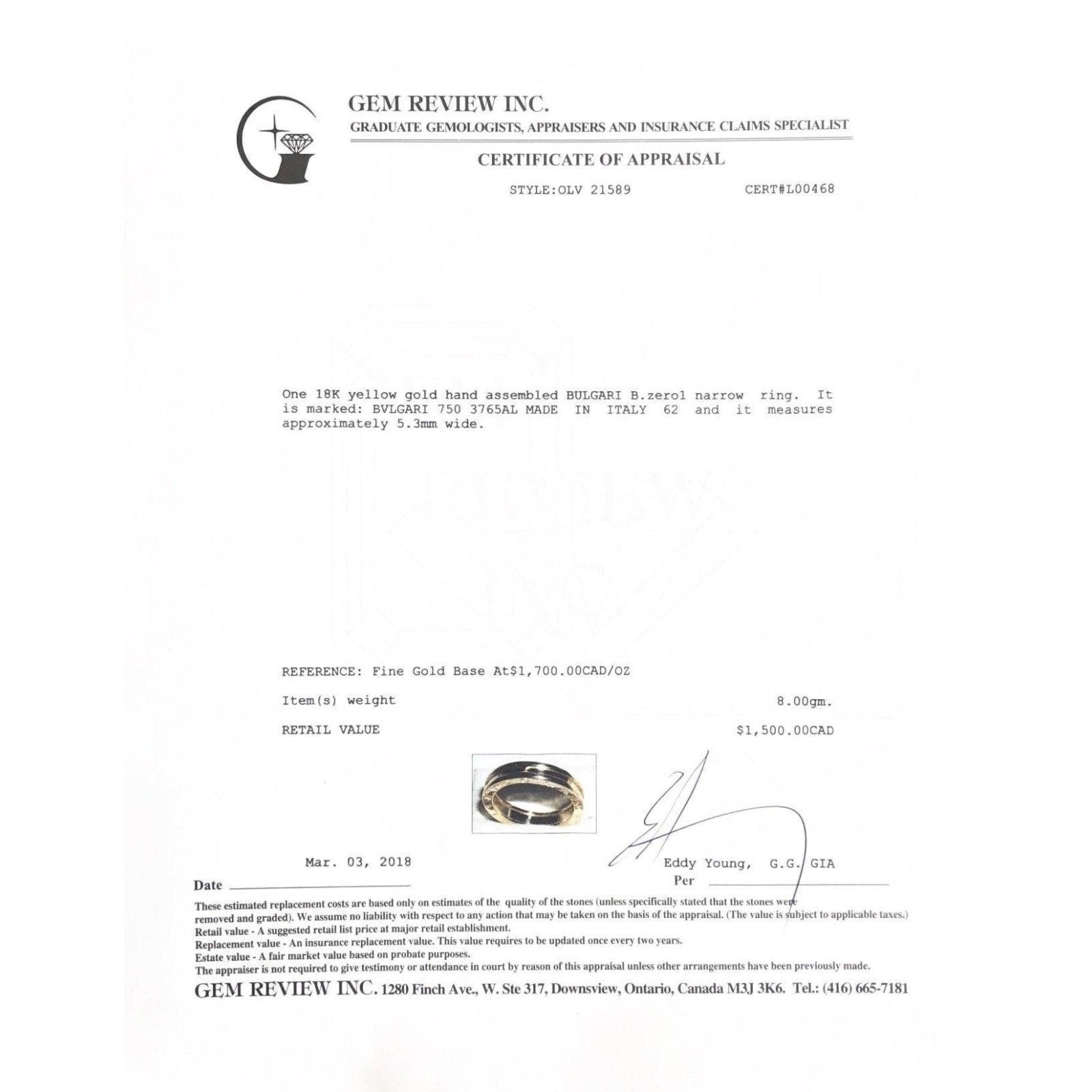 Bulgari B.Zero1 1-Band Ring