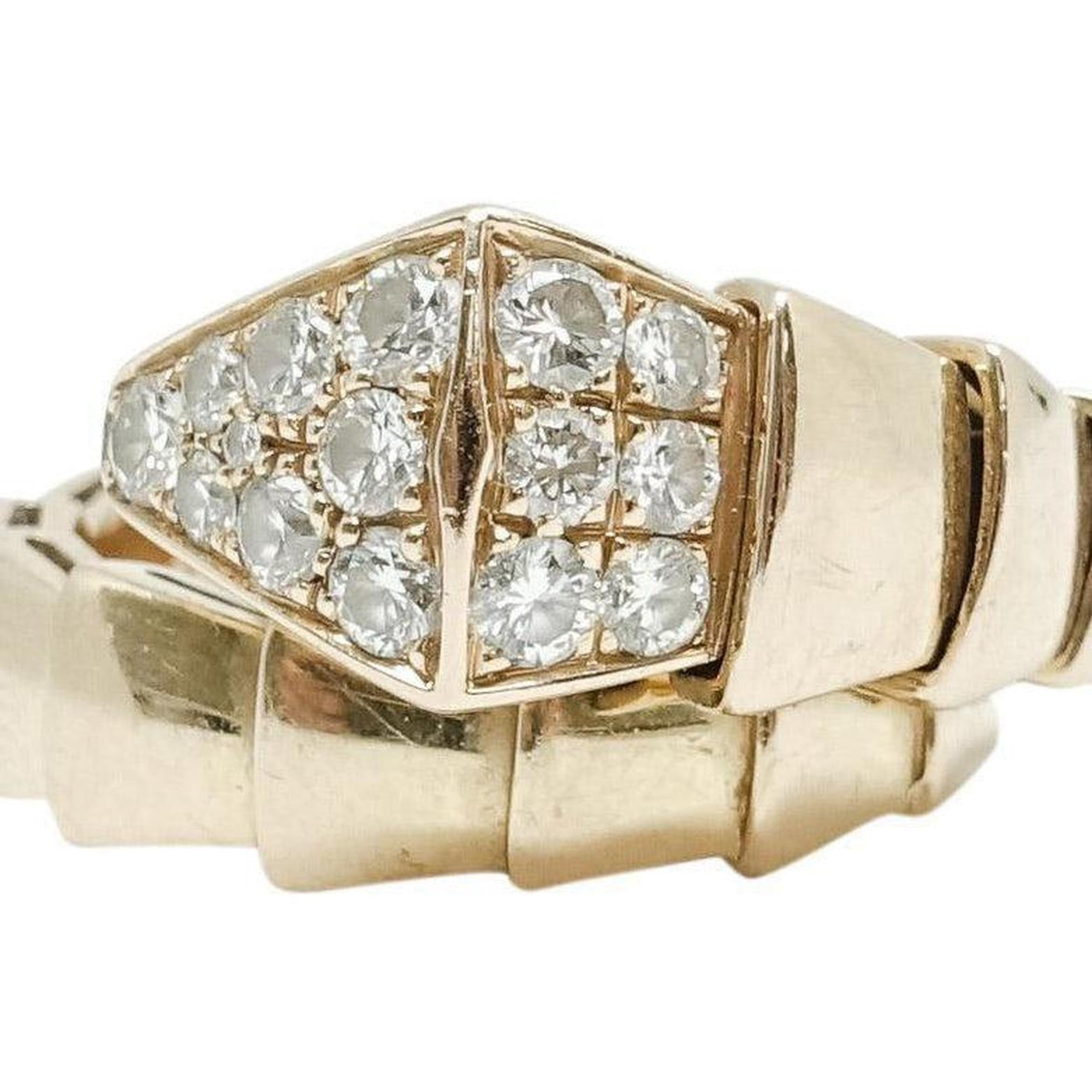 Bulgari Pave Diamond One-Coil Serpenti Ring