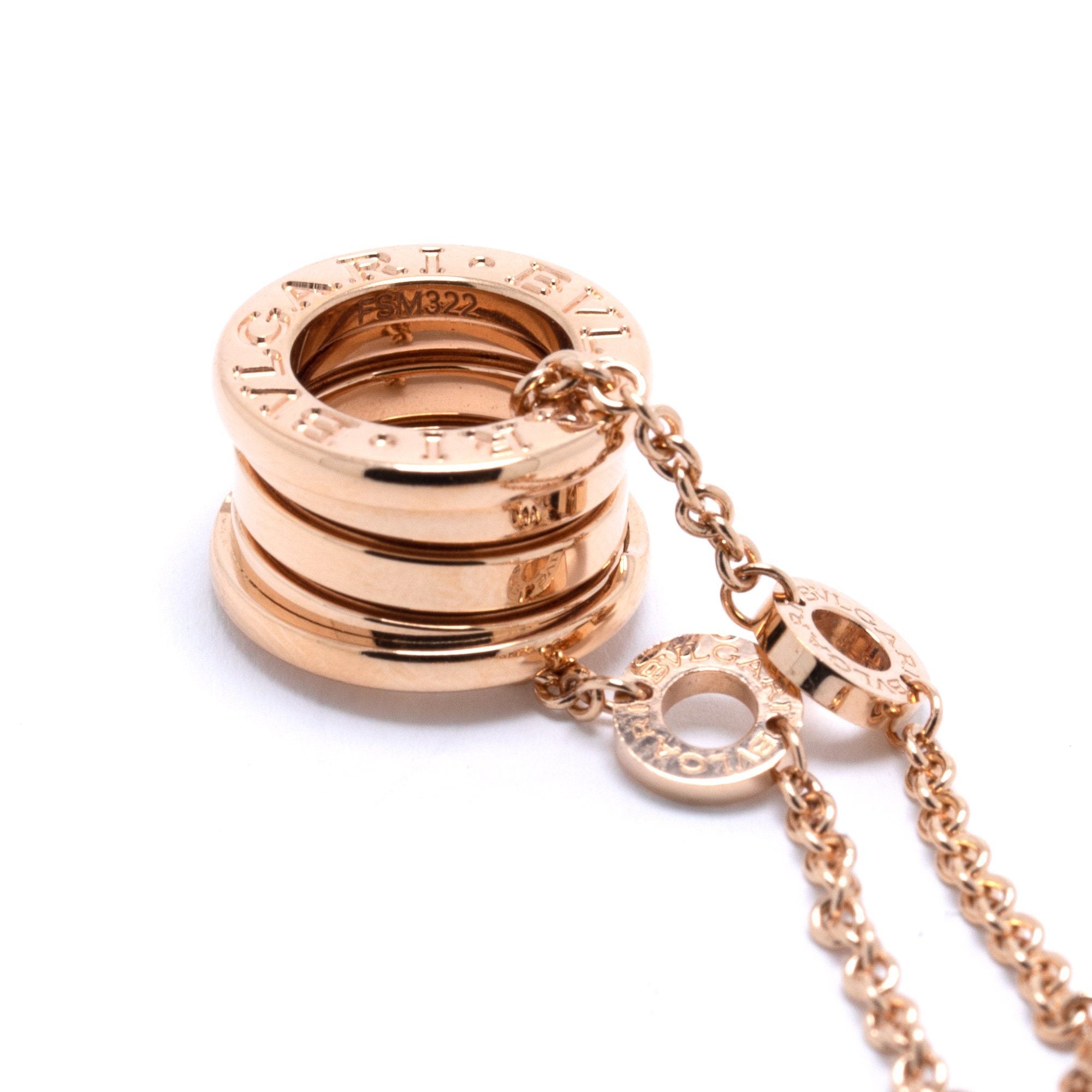 Bulgari Rose Gold B.Zero1 Pendant Necklace