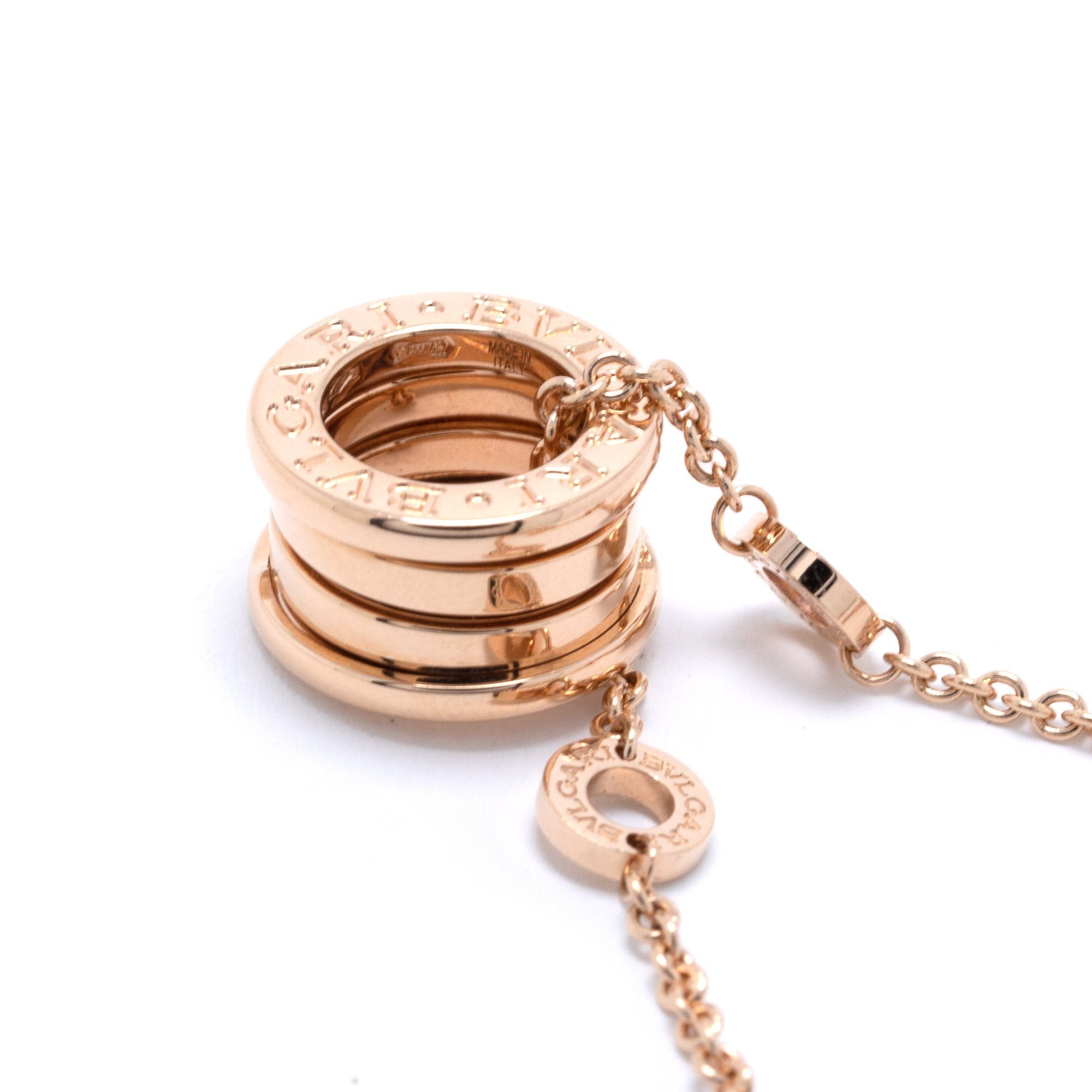 Bulgari Rose Gold B.Zero1 Pendant Necklace