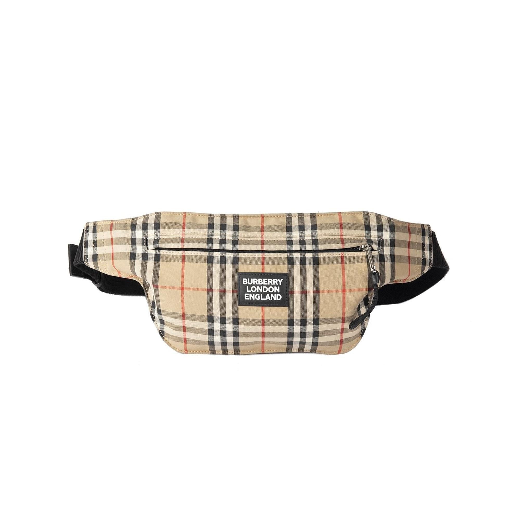 Burberry 2020 Logo Applique Vintage Check & Leather Bum Bag