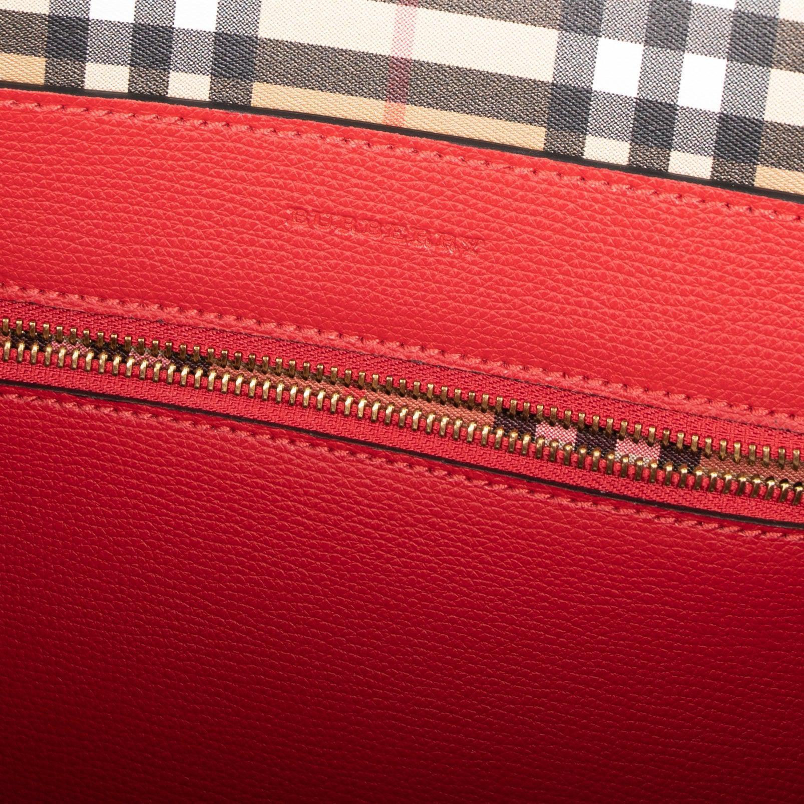 Burberry Embossed Crest Leather Large Tote