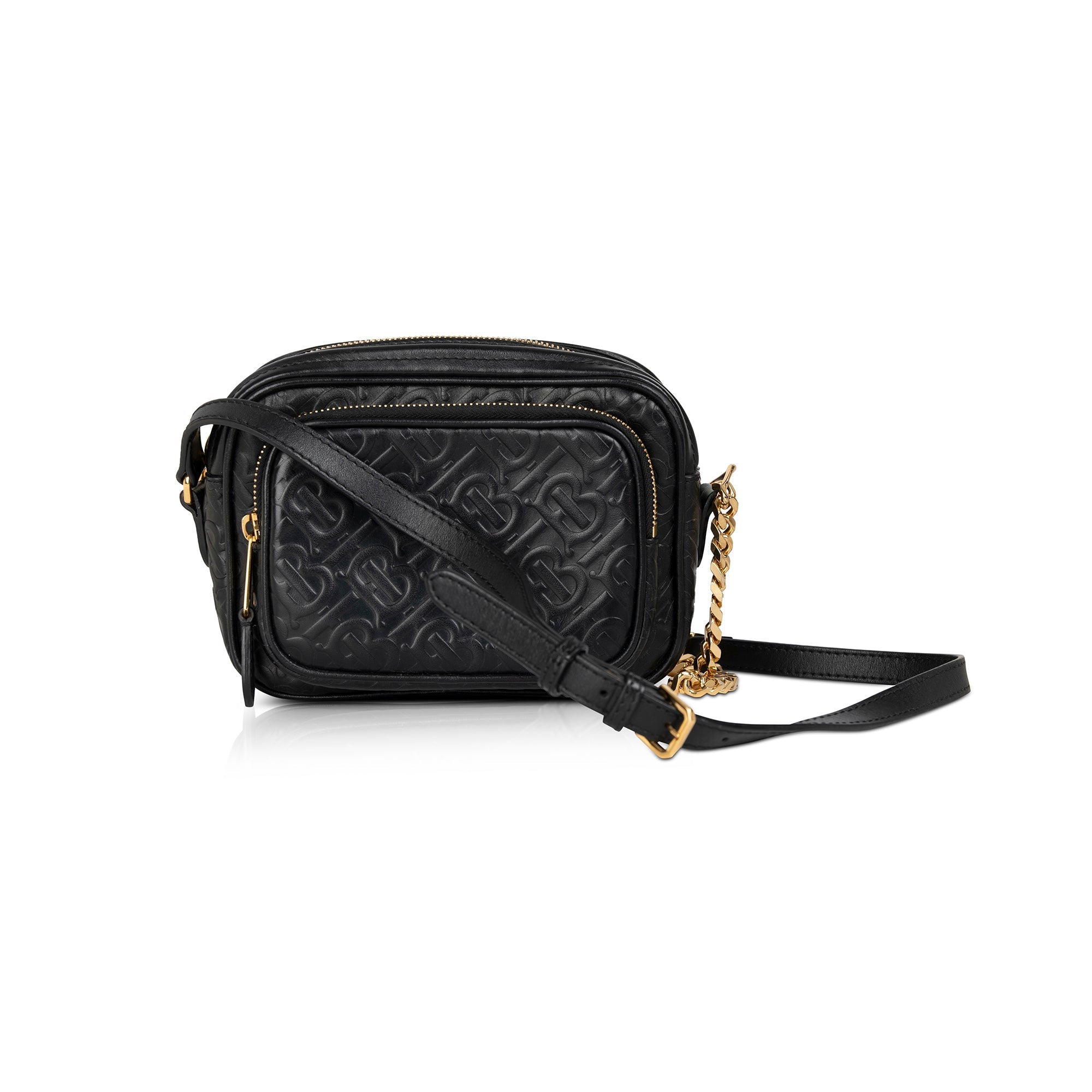 Burberry Embossed Leather TB Camera Crossbody