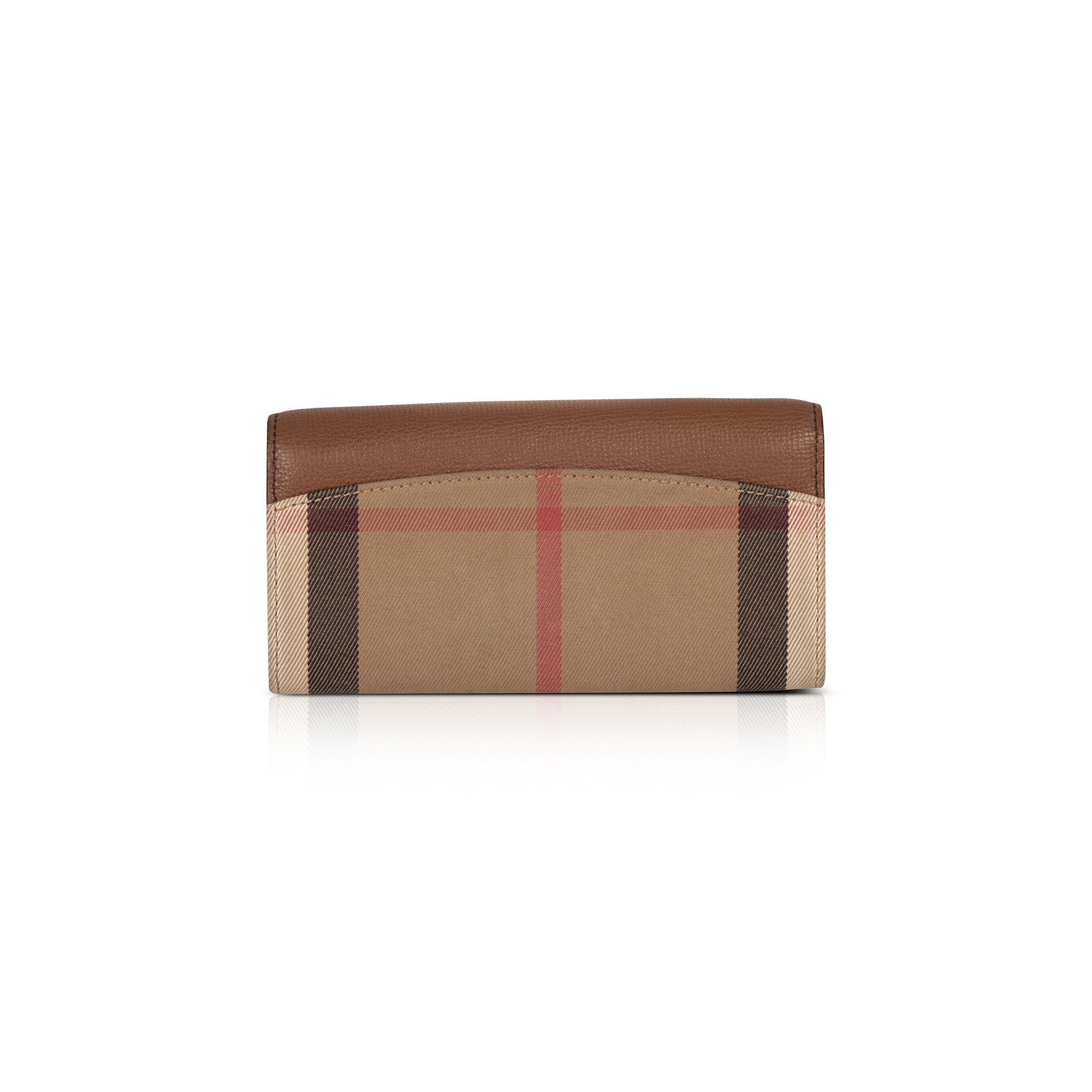 Burberry Leather Trim House Check Continental Wallet