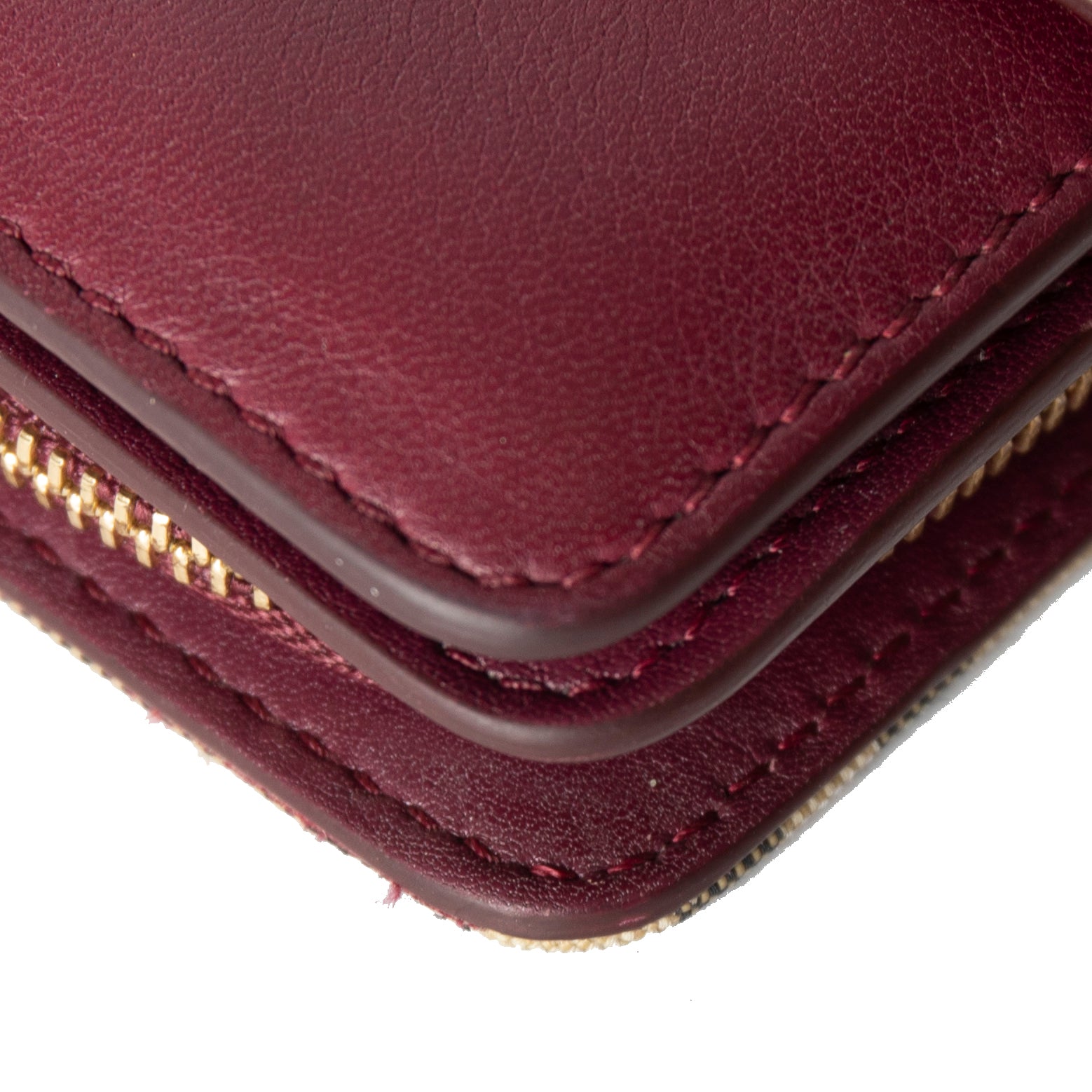 Burberry Leather Trim House Check French Purse Wallet