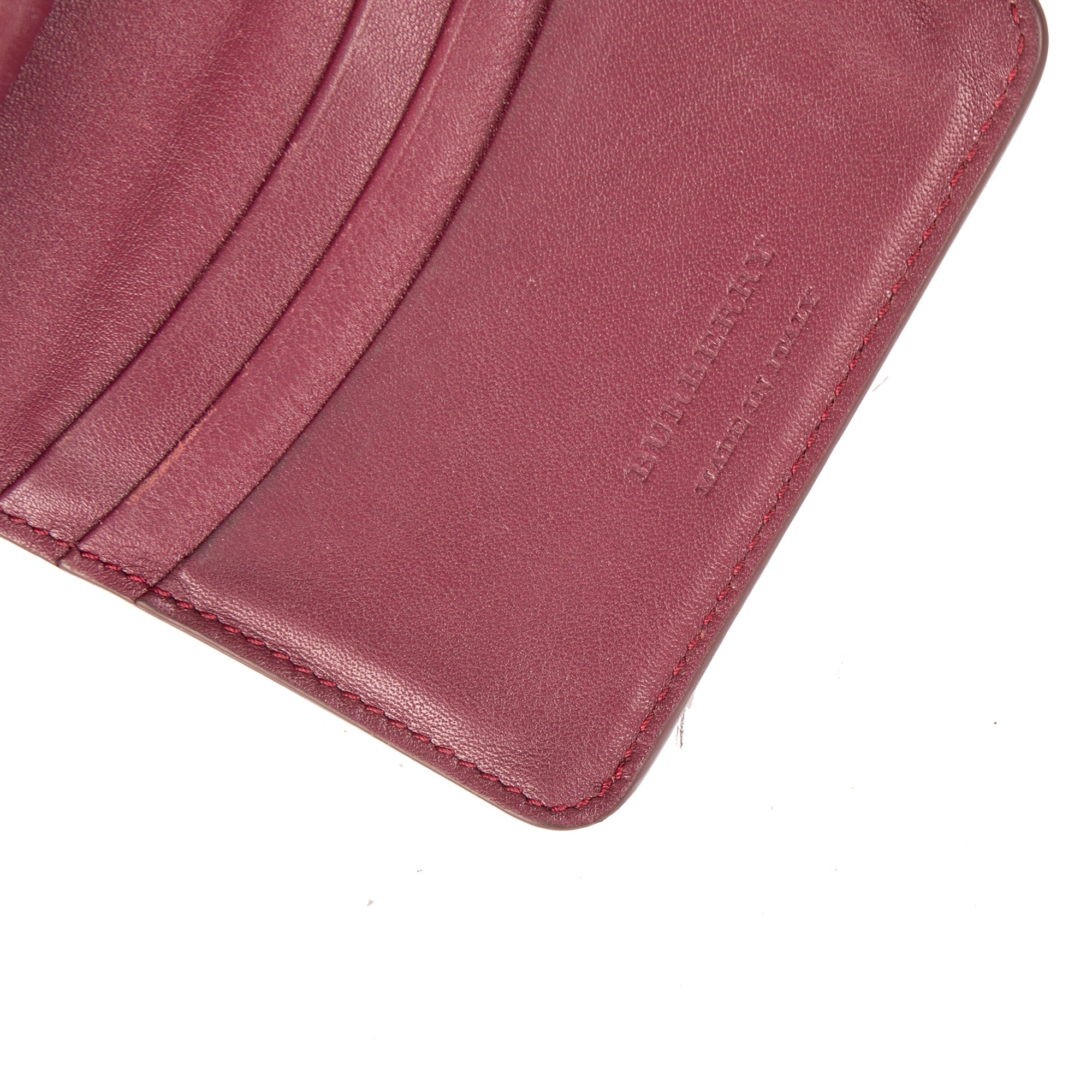 Burberry Leather Trim House Check French Purse Wallet