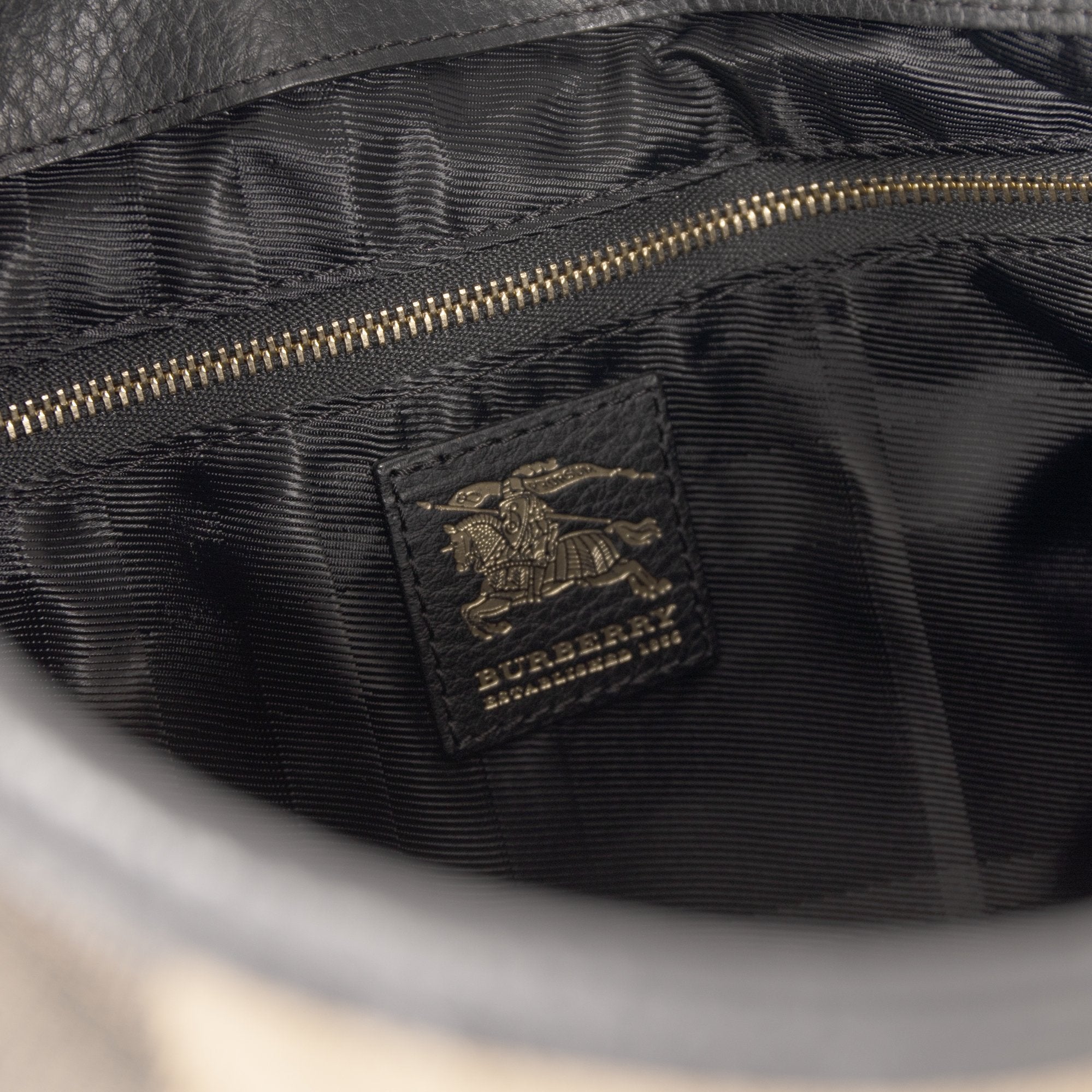 Burberry Leather-Trimmed House Check Hobo