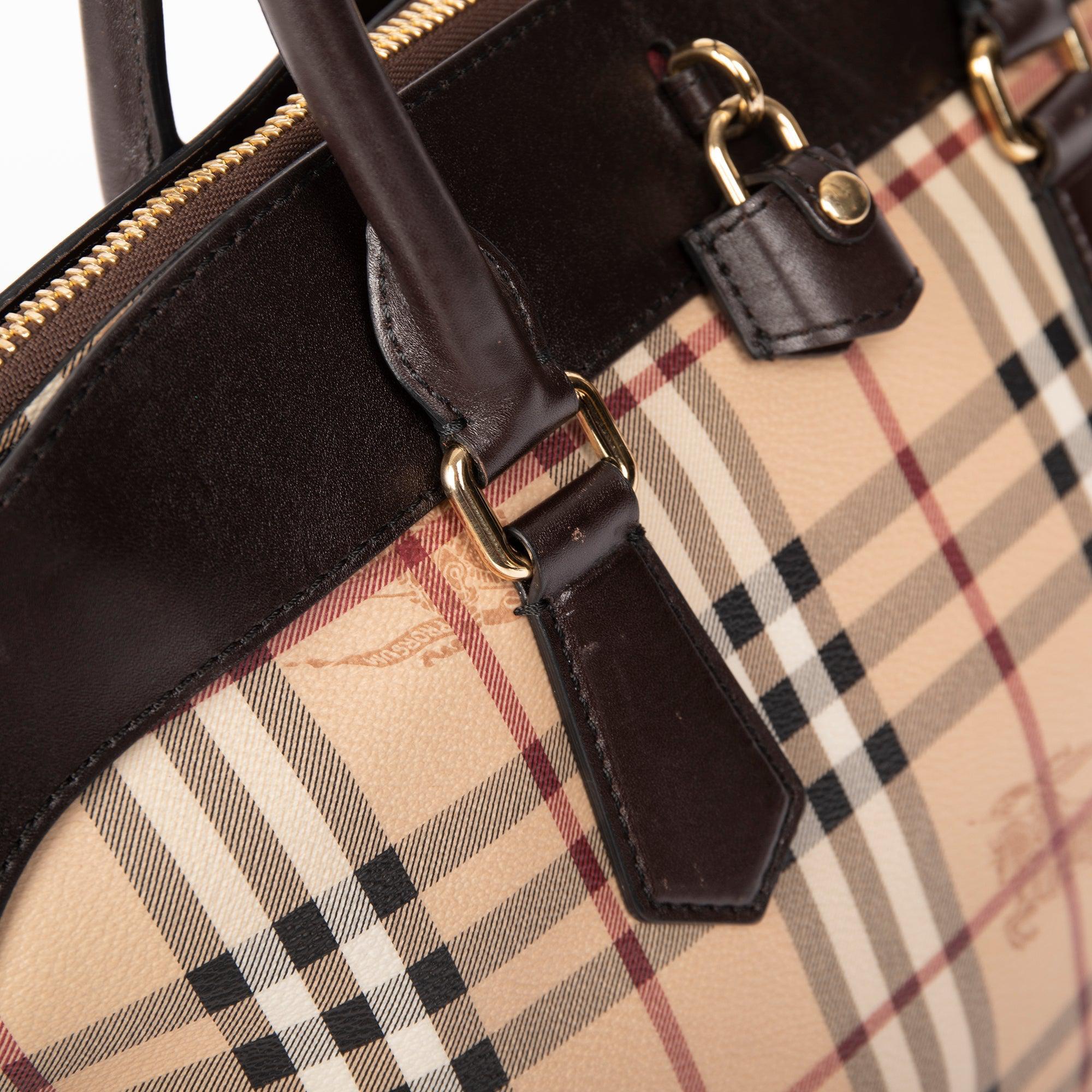 Burberry Medium Haymarket Check Primrose Tote w/ Strap