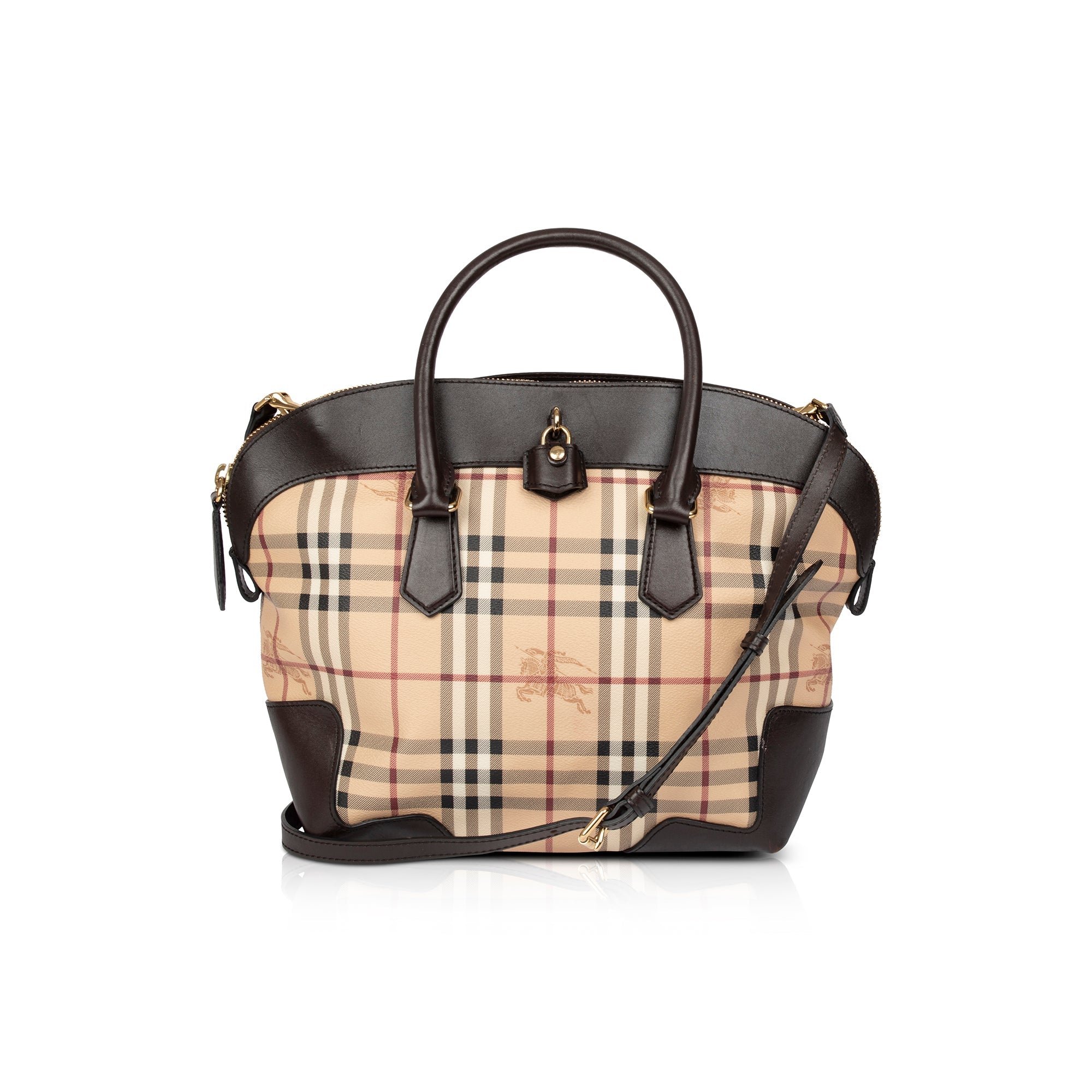 Burberry Medium Haymarket Check Primrose Tote w/ Strap