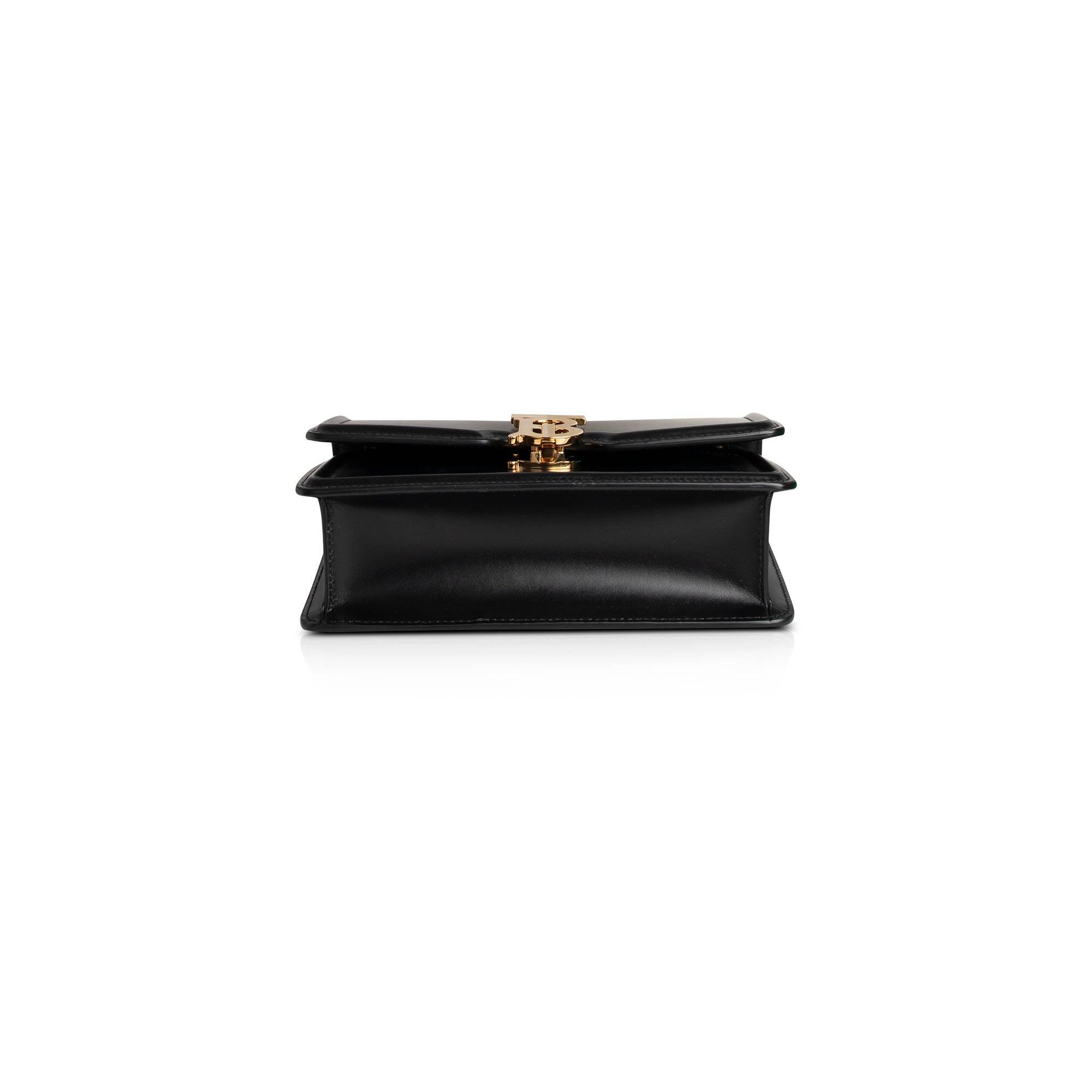 Burberry Mini Black Leather Chain TB Crossbody Bag