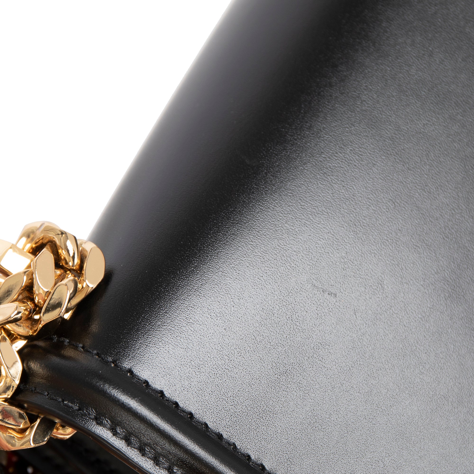 Burberry Mini Black Leather Chain TB Crossbody Bag