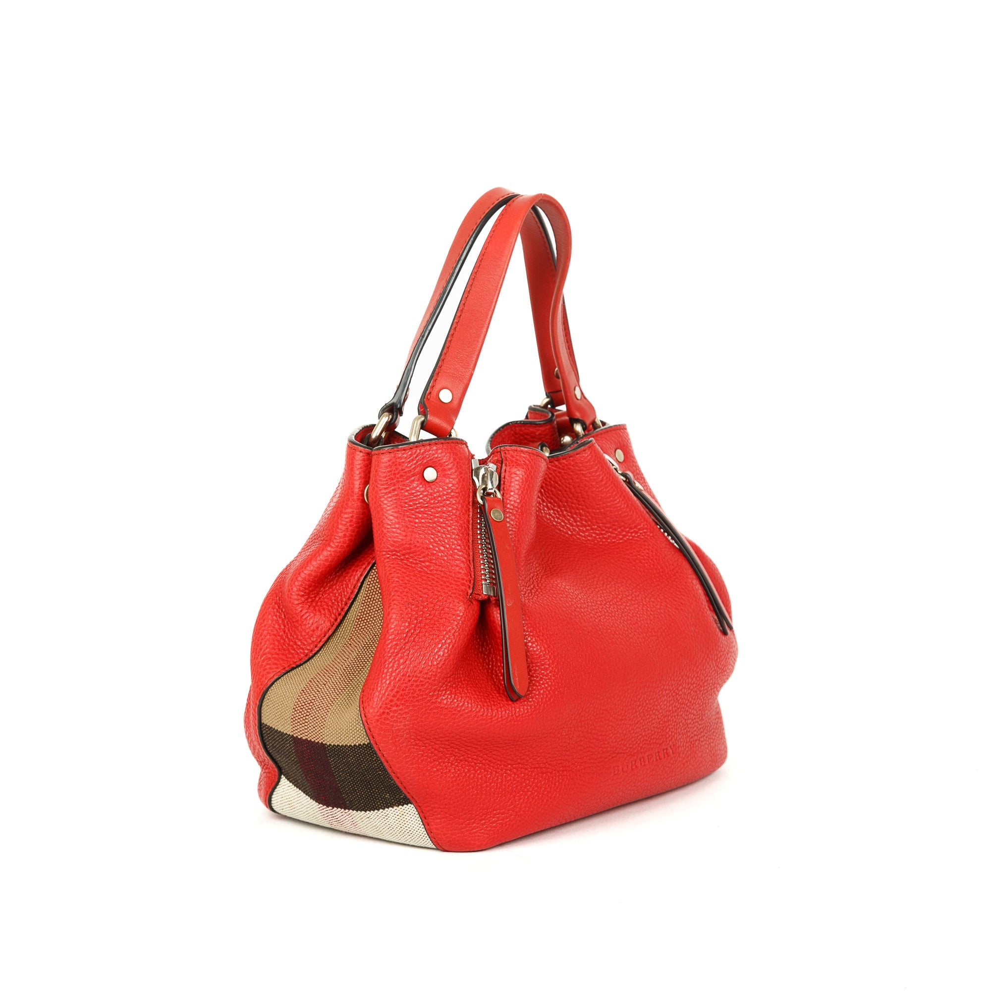 Burberry Small Maidstone Leather & House Check Tote