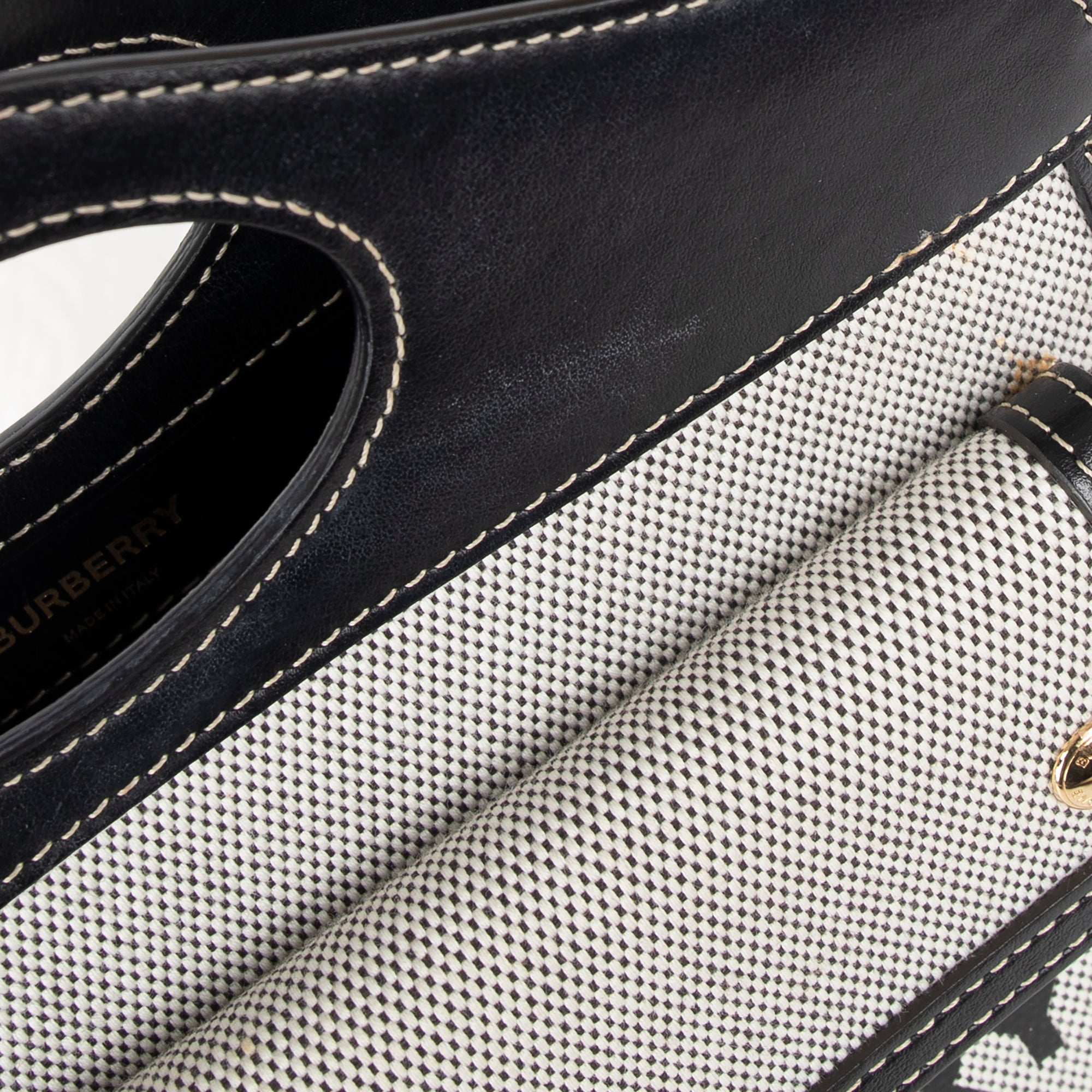 Burberry Two-Tone Canvas and Leather Mini Pocket Bag