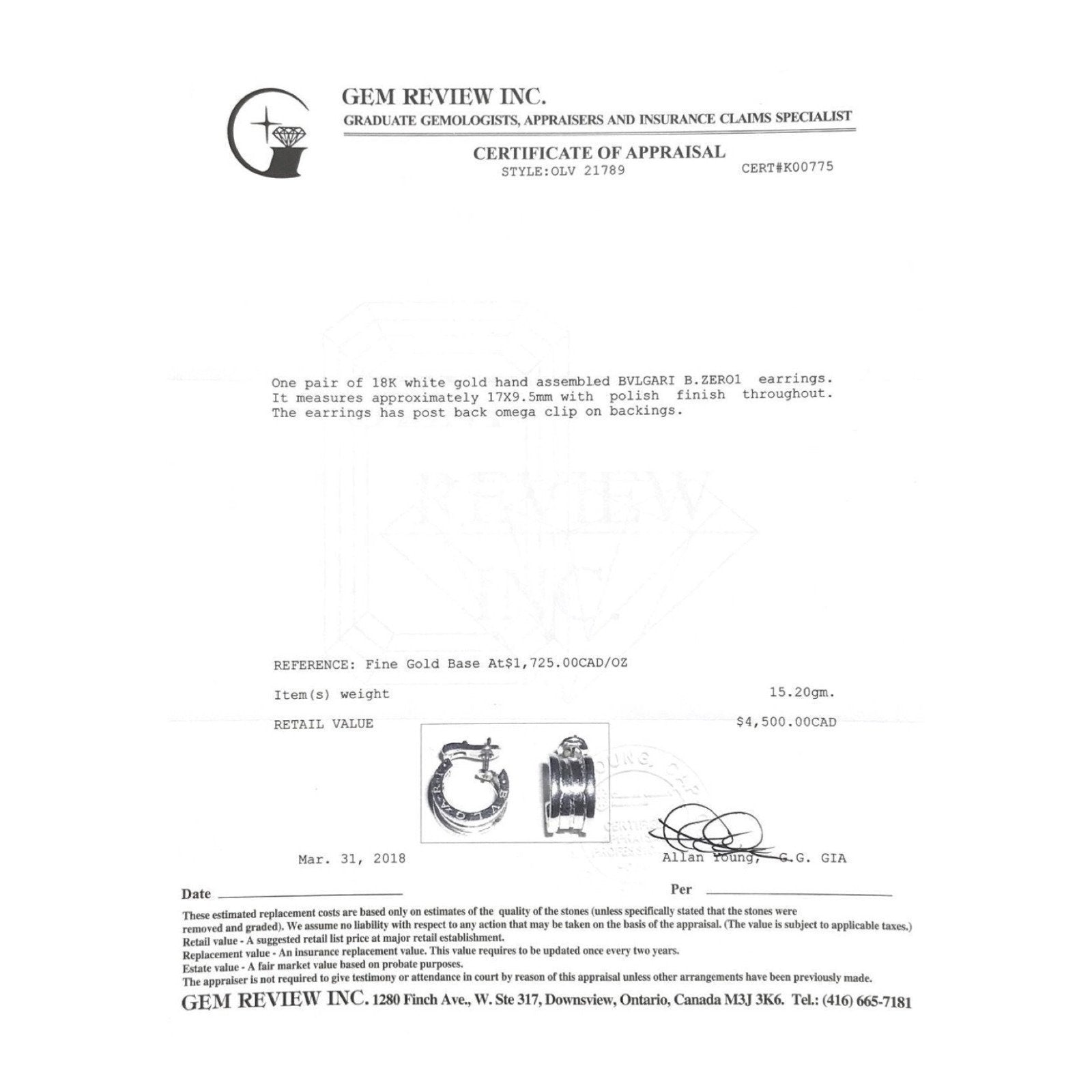 Bvlgari B.ZERO1 Earrings