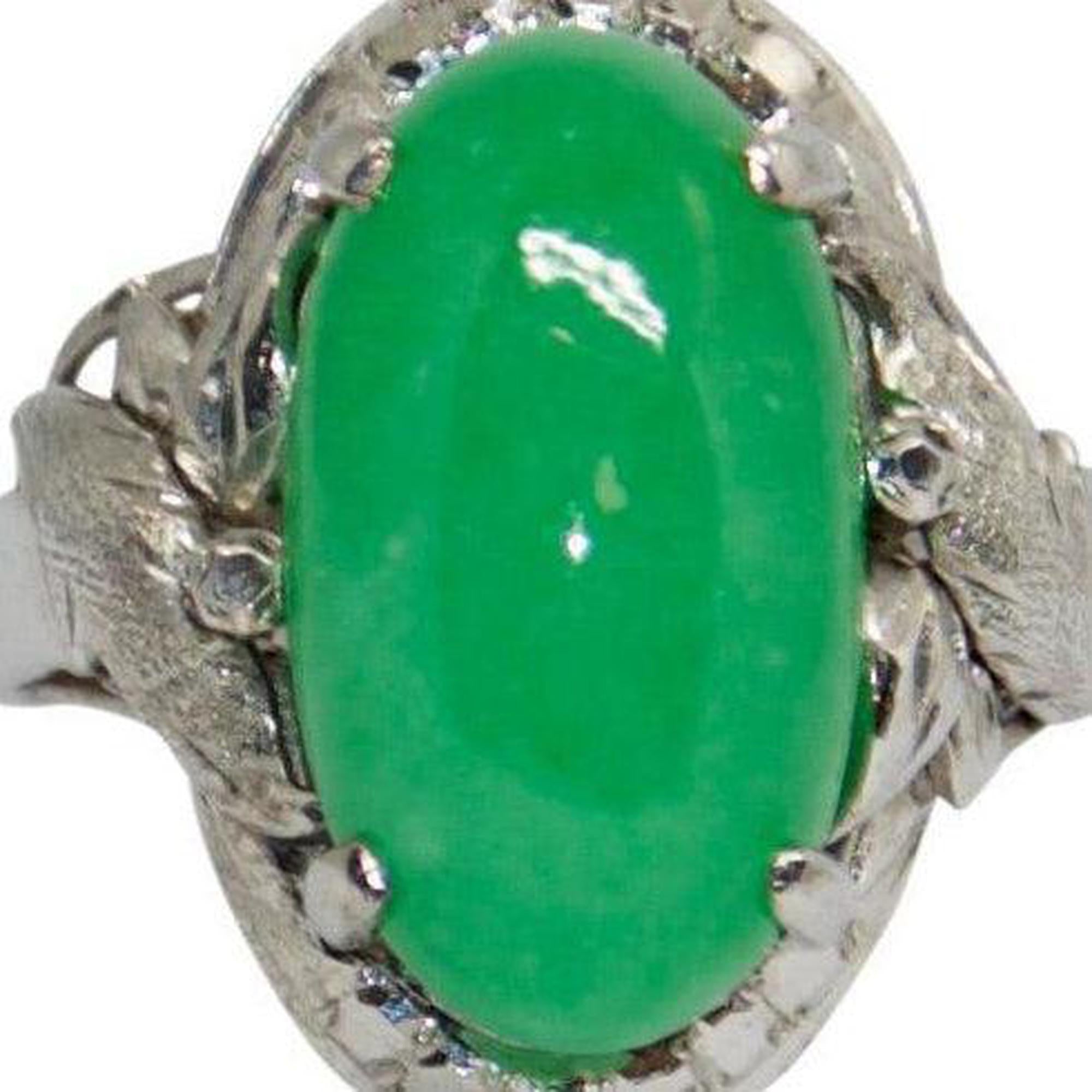 Cabochon Natural Jade Ring