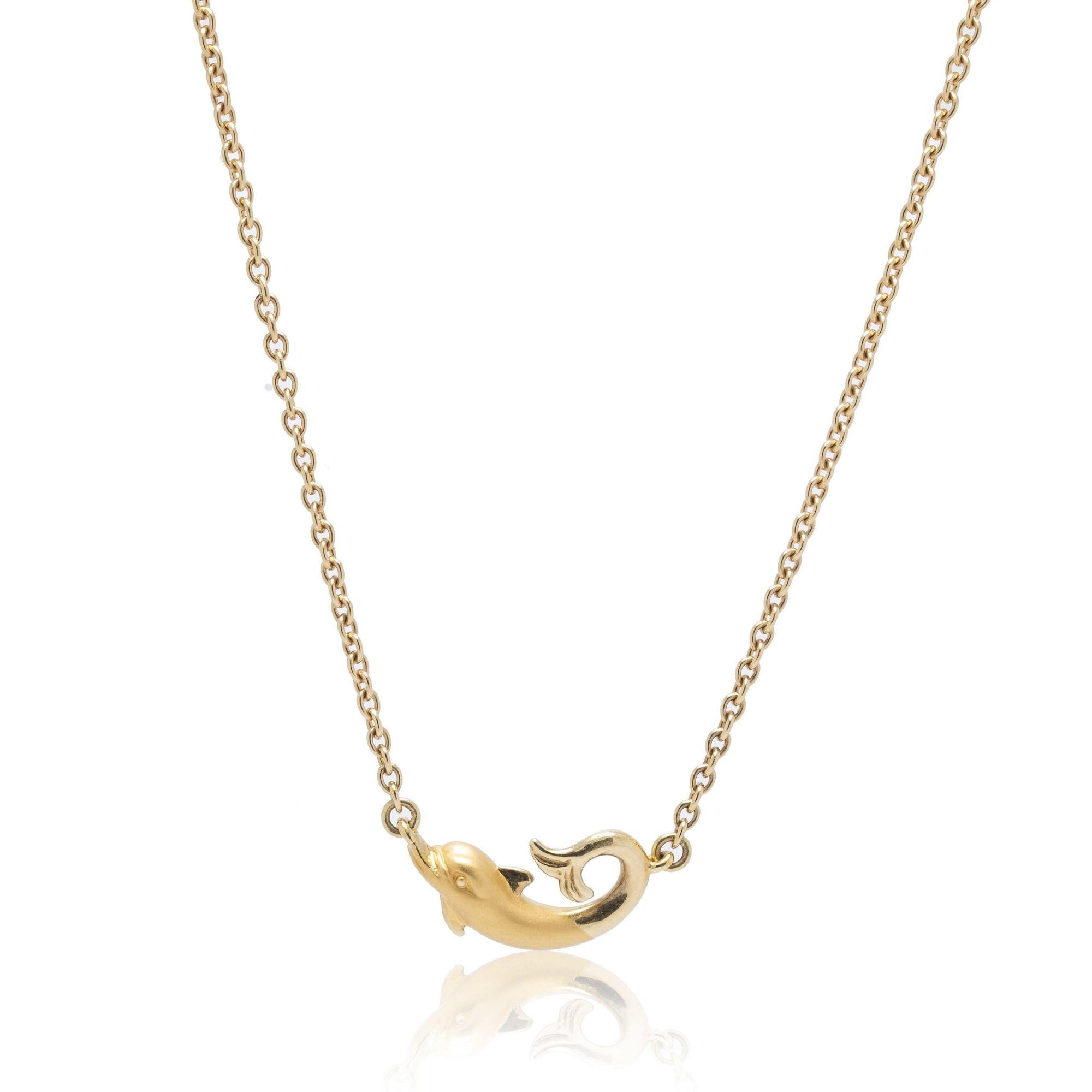Carrera y Carrera 18k Gold Dolphin Pendant Necklace