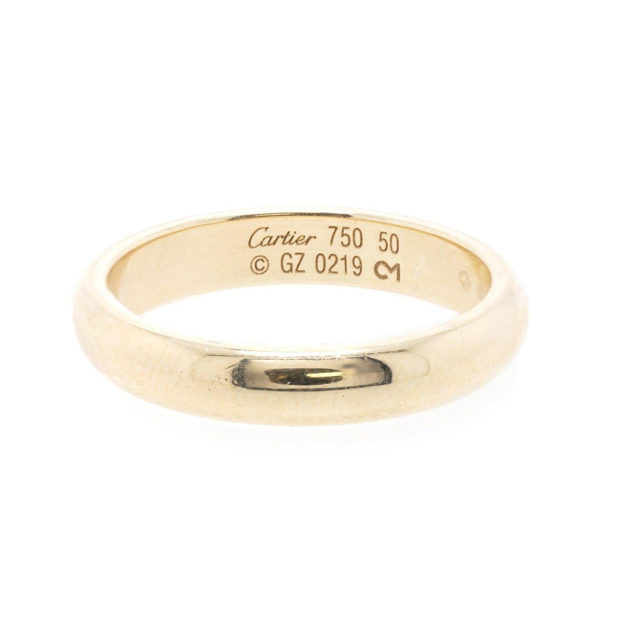 Cartier 18k Gold 1895 Wedding Band Ring