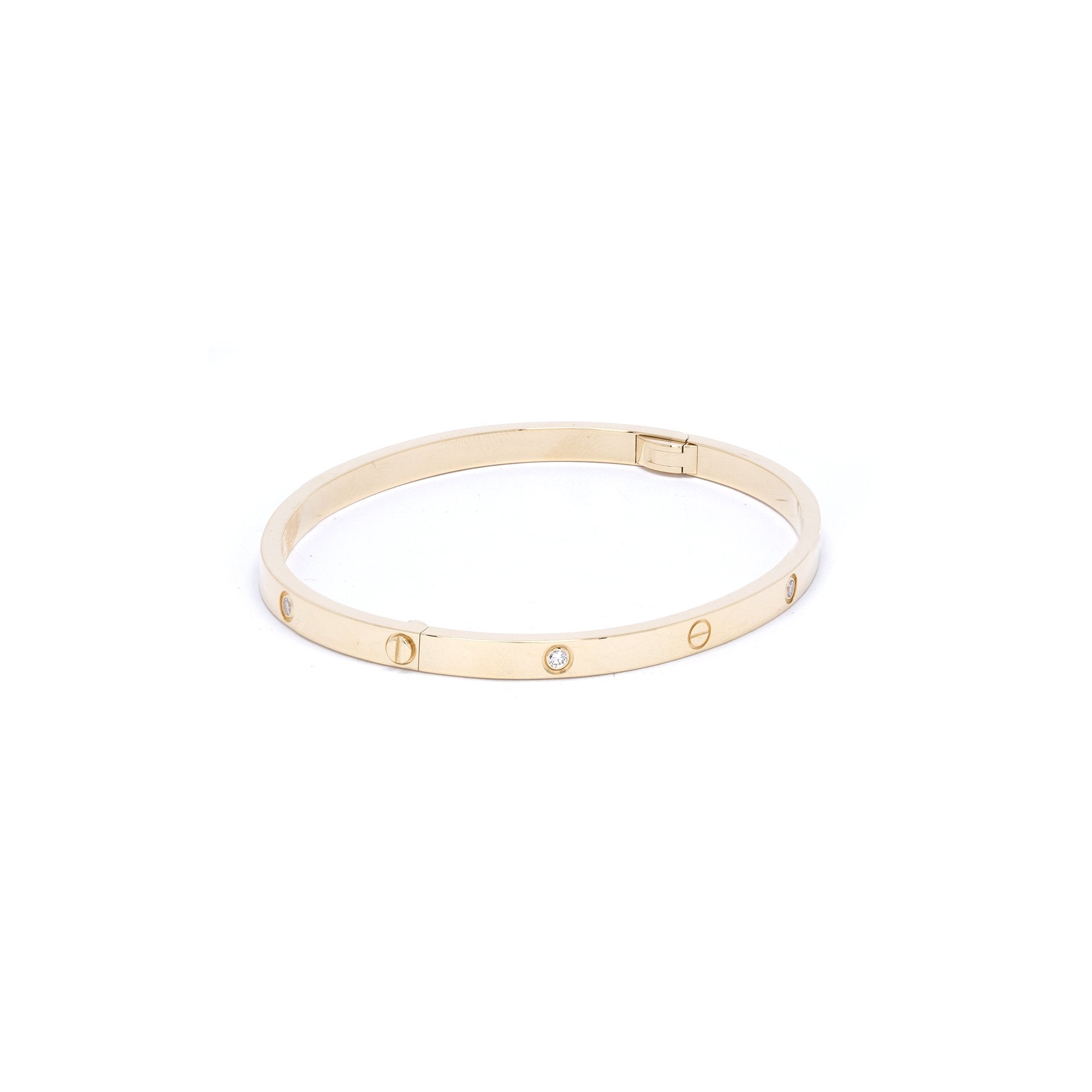 Cartier 18k Gold 6 Diamond Love Bracelet, Small Model w/ Box