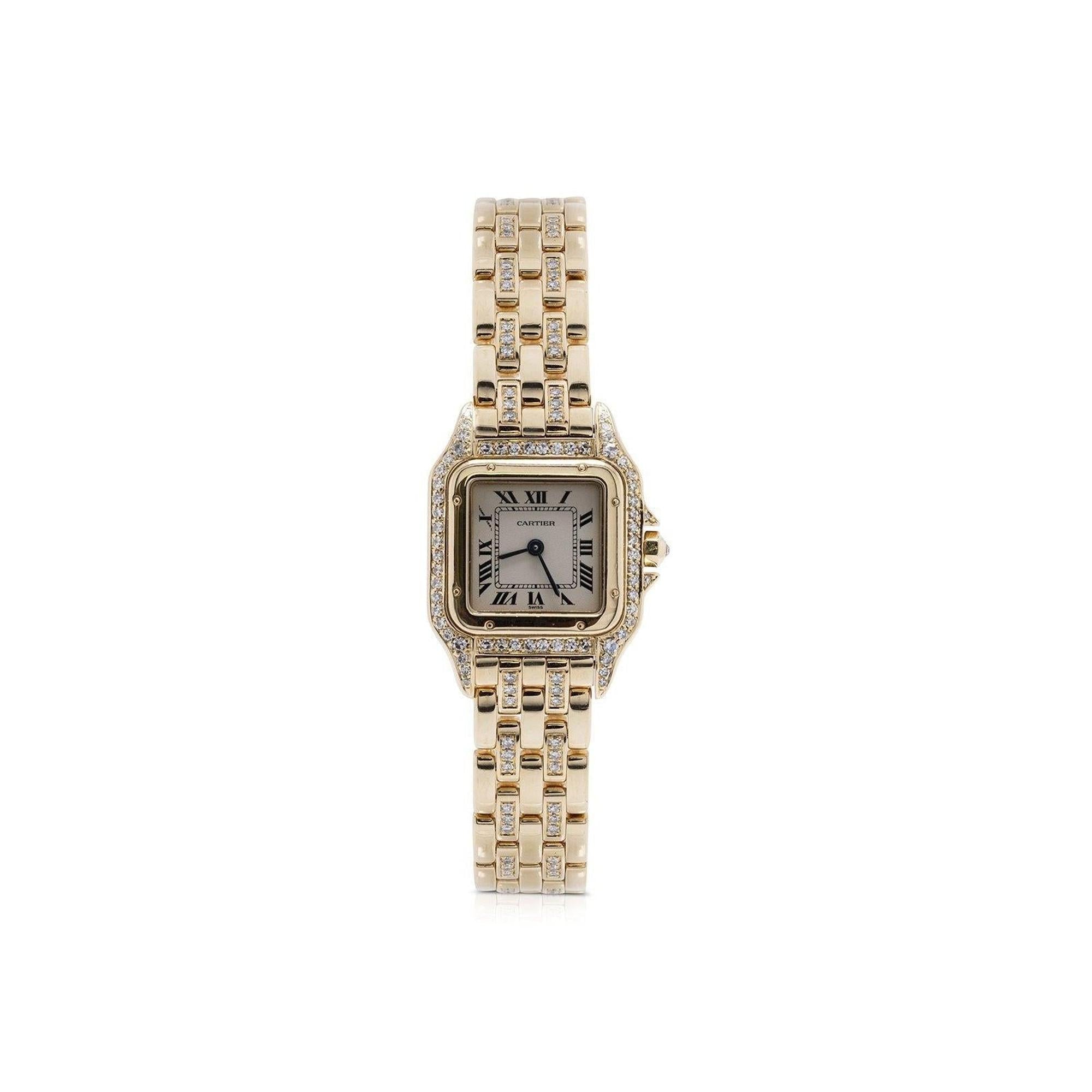 Cartier 18k Gold Diamond Panthere Watch
