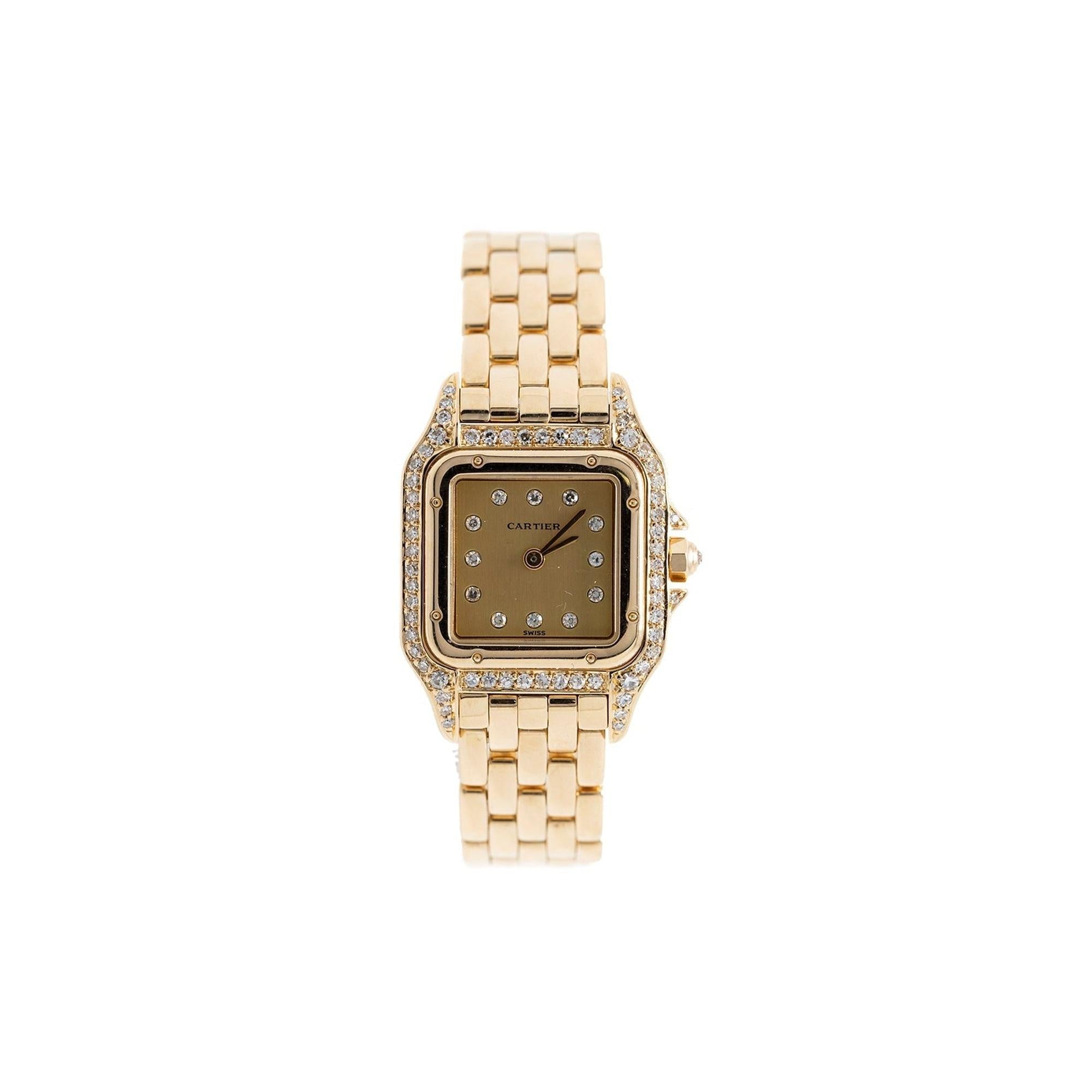 Cartier 18k Gold & Diamond Panthere de Cartier Watch w/ Papers