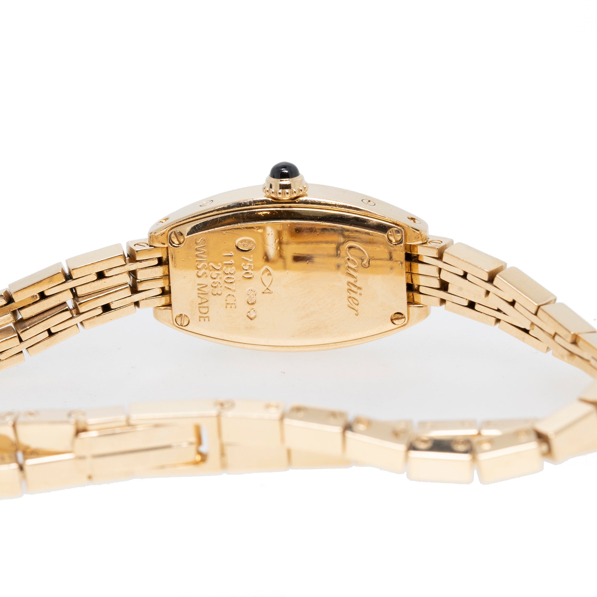 Cartier 18k Gold Lanieres Mini Tonneau Watch