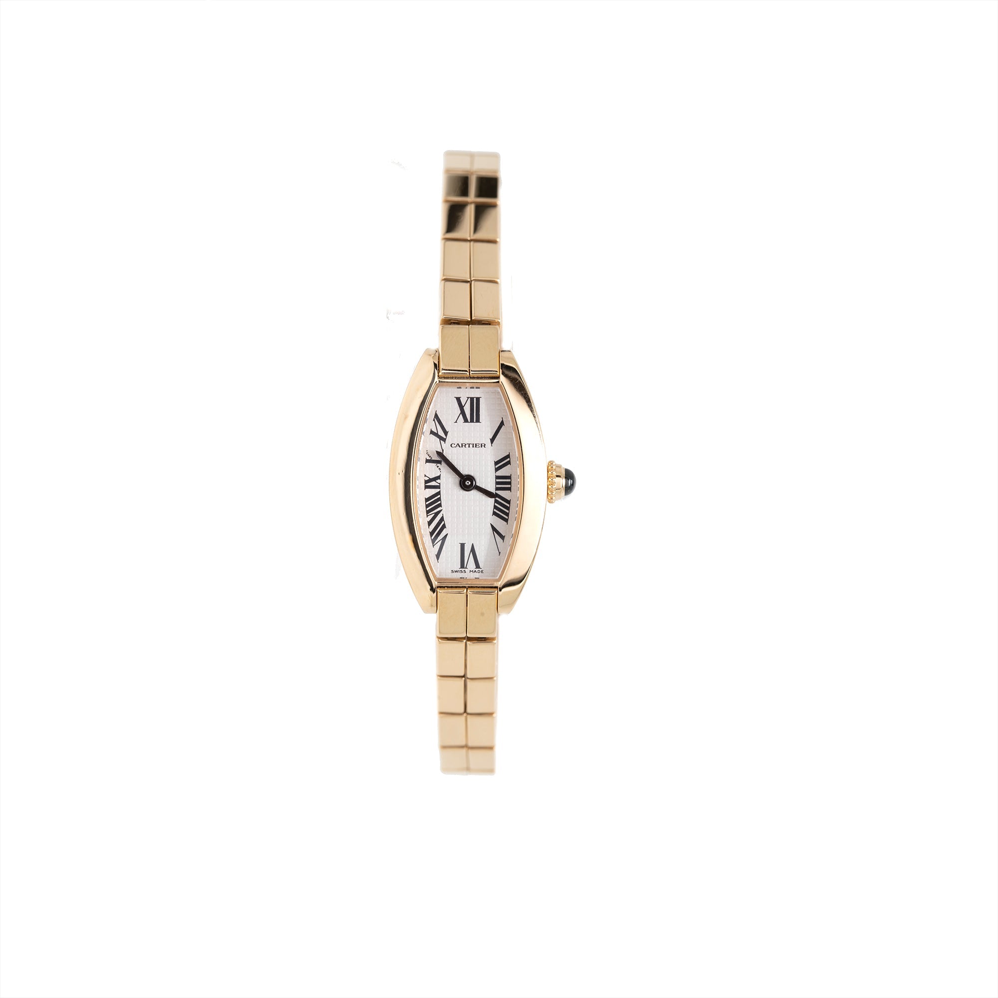 Cartier 18k Gold Lanieres Mini Tonneau Watch