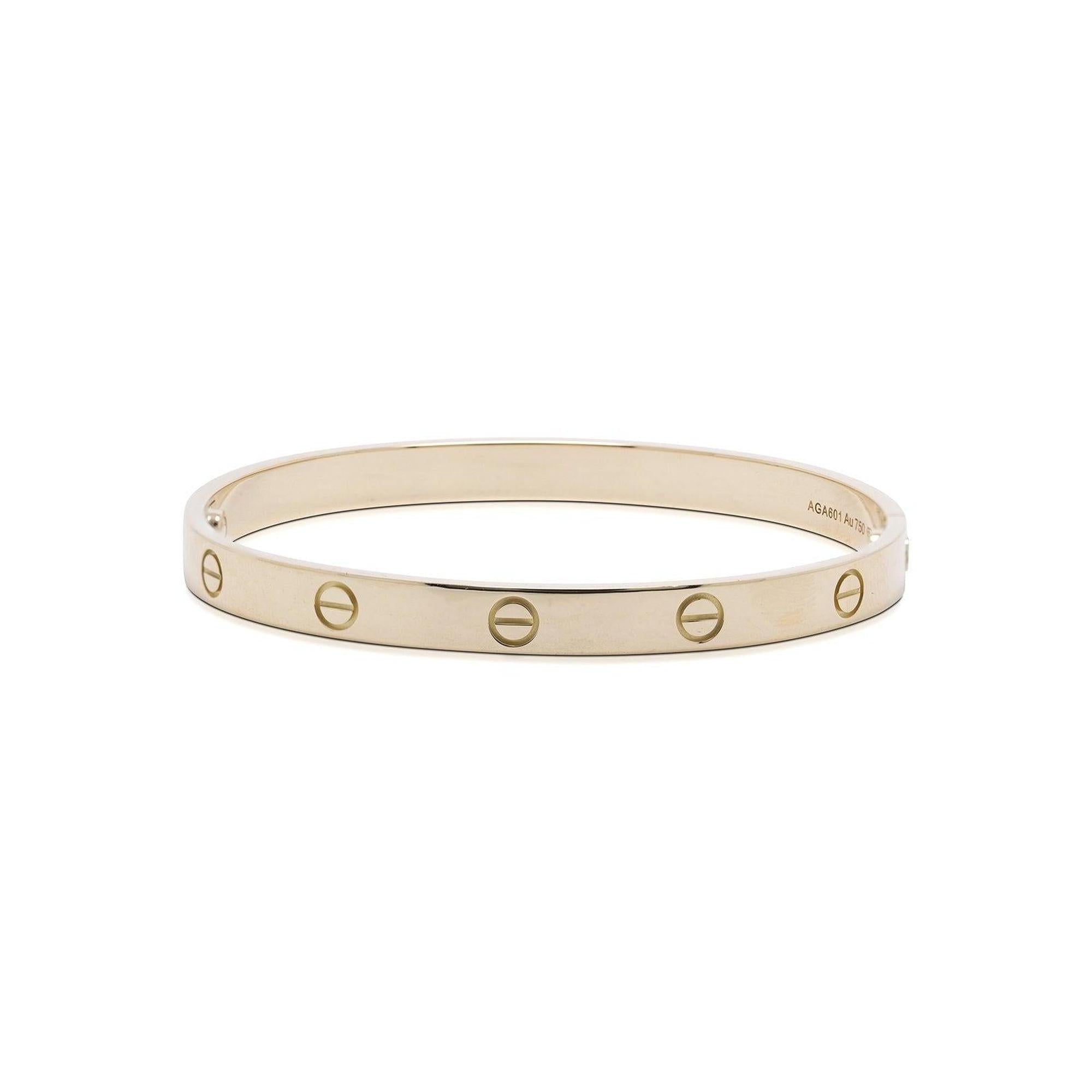 Cartier 18k Gold Love Bracelet w/ Box & Certificate