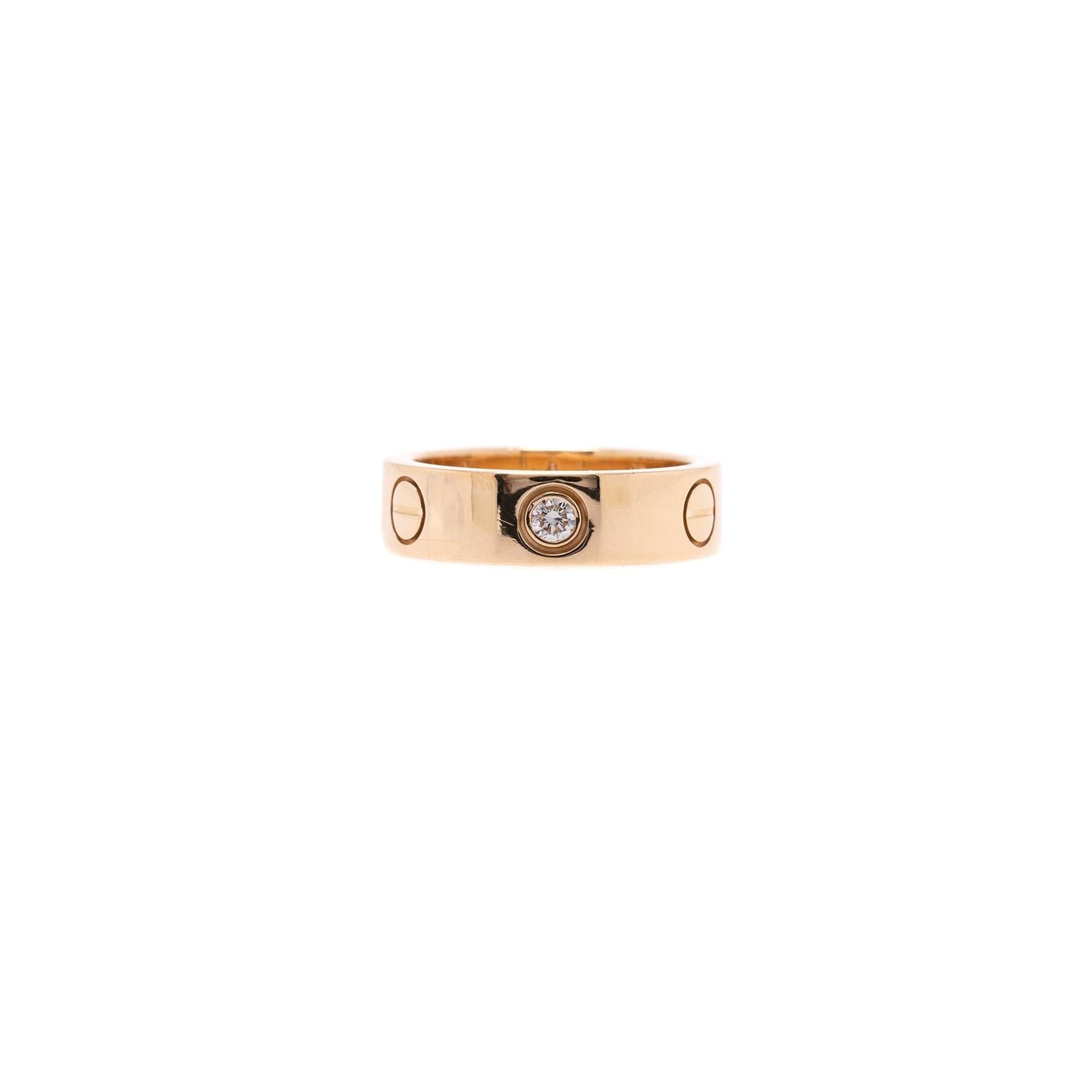 Cartier 18k Gold Love Ring with 3 Diamonds