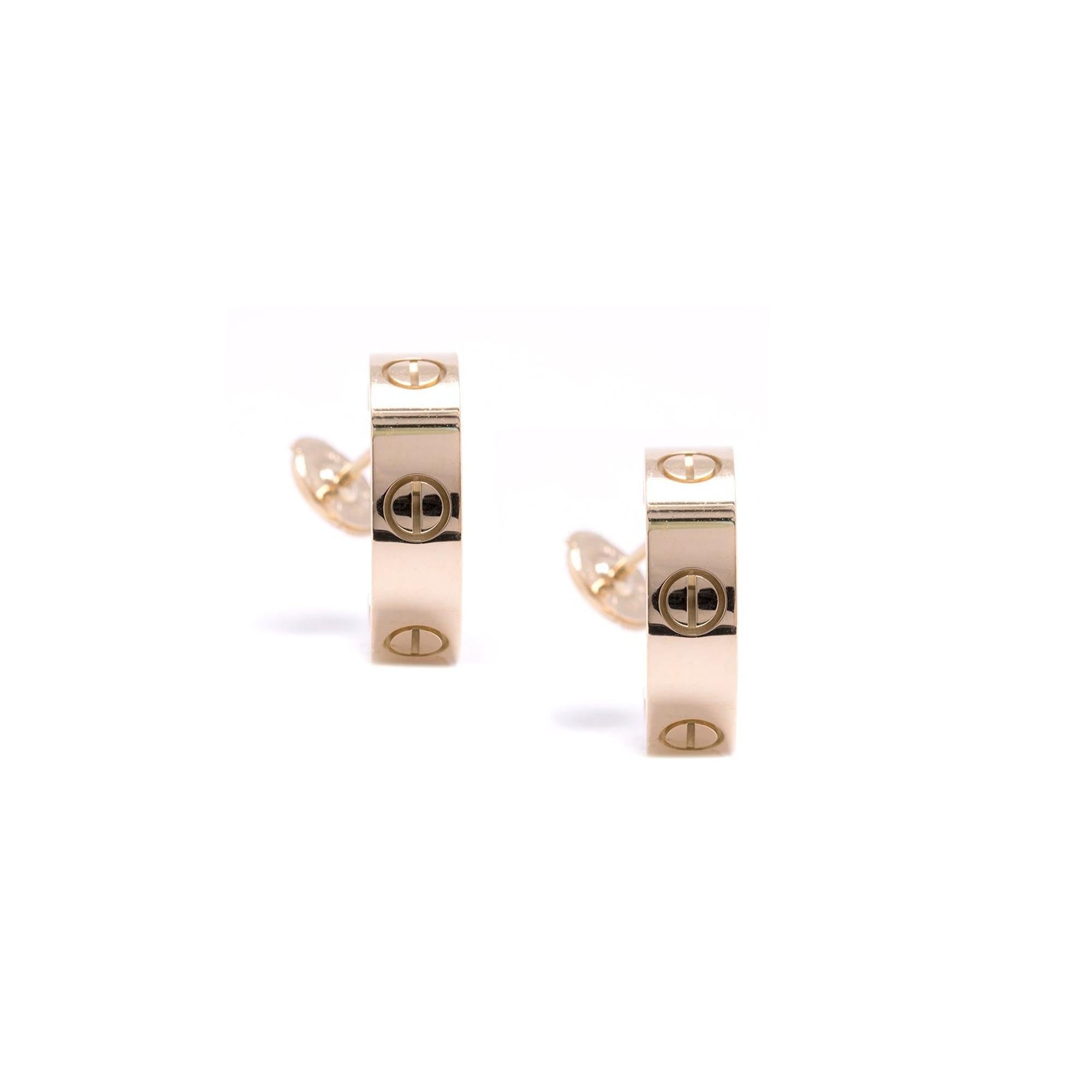 Cartier 18k Gold Vintage Love Earrings