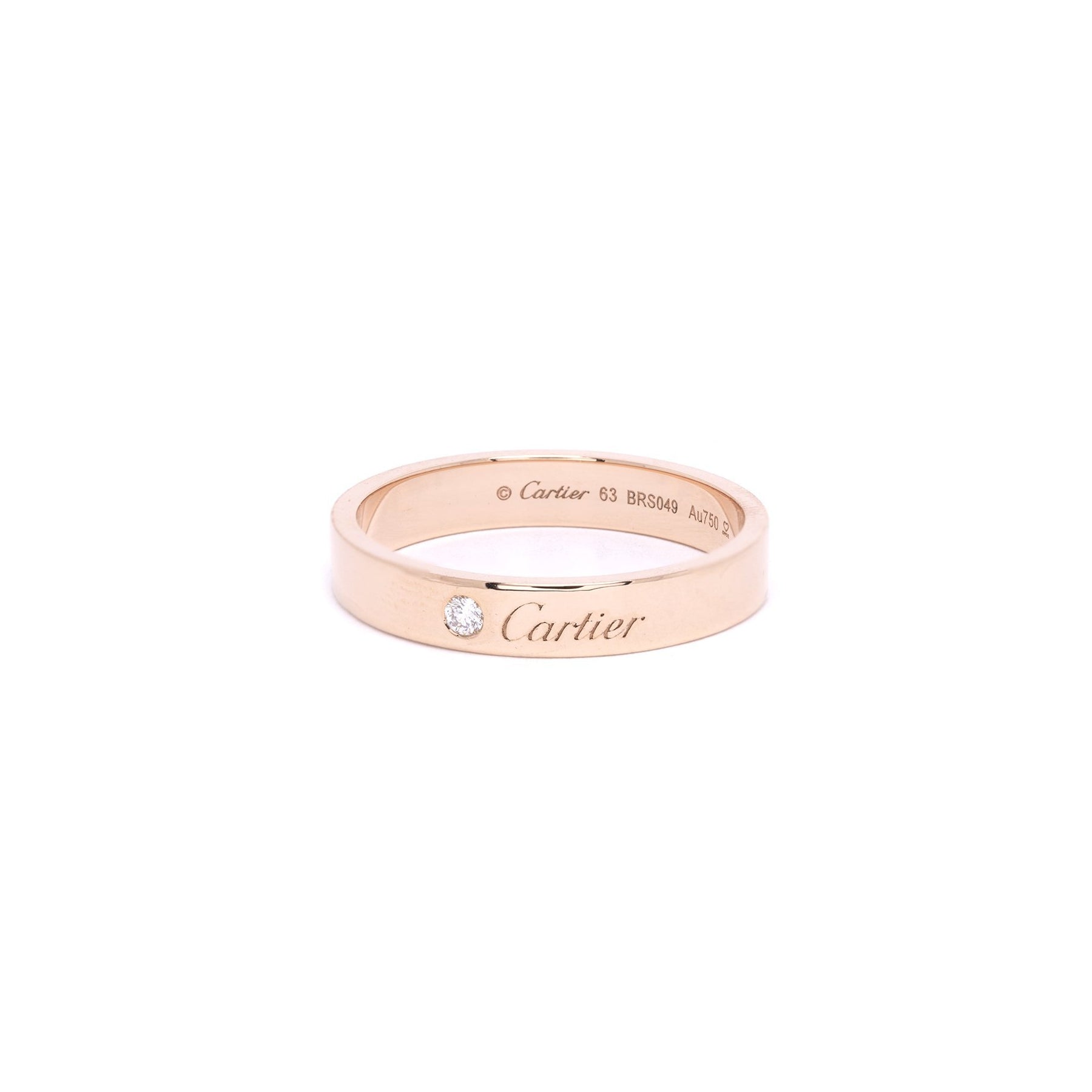 Cartier 18k Rose Gold C de Cartier Diamond Wedding Band