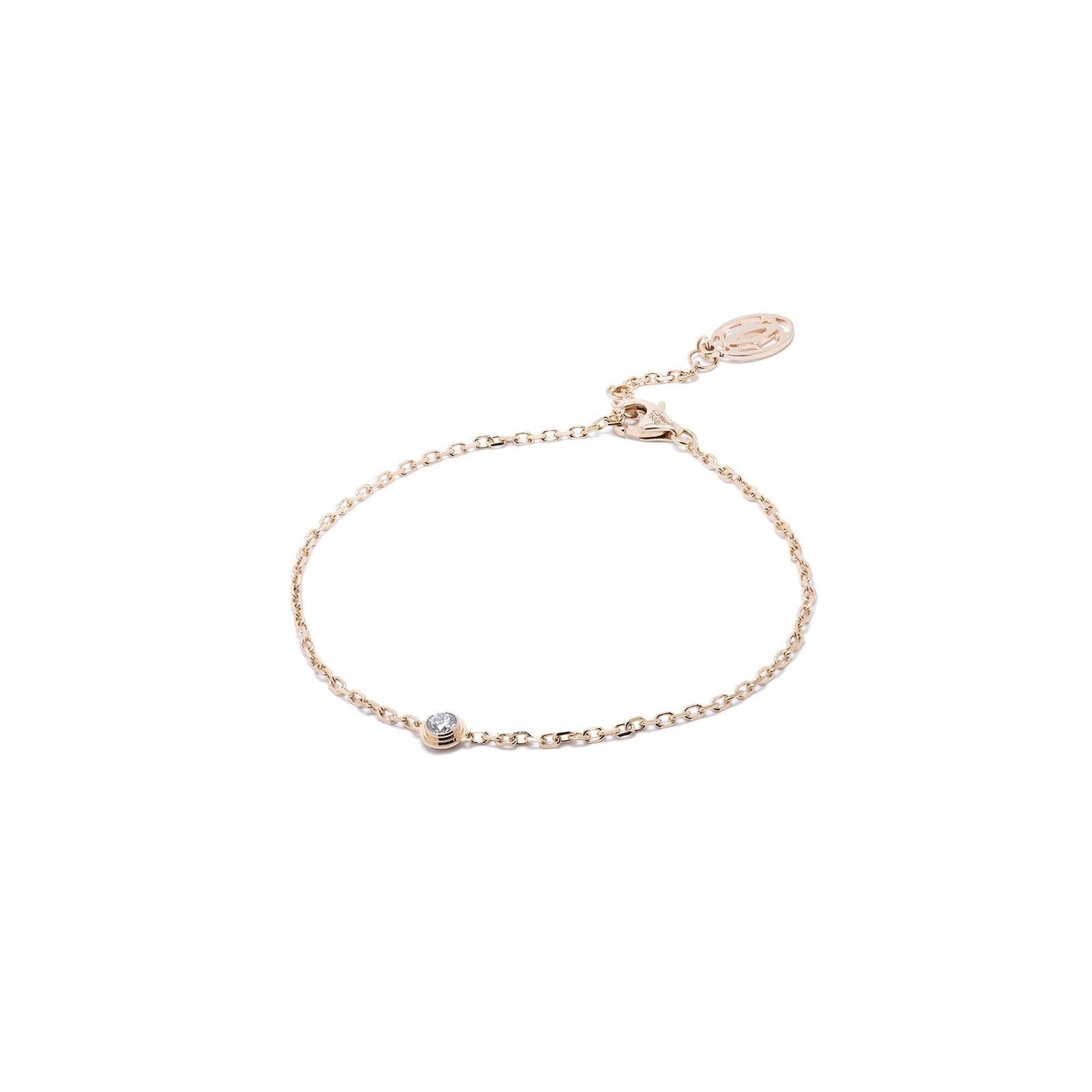 Cartier 18k Rose Gold Diamants Legers Bracelet w/ Box & Certificate