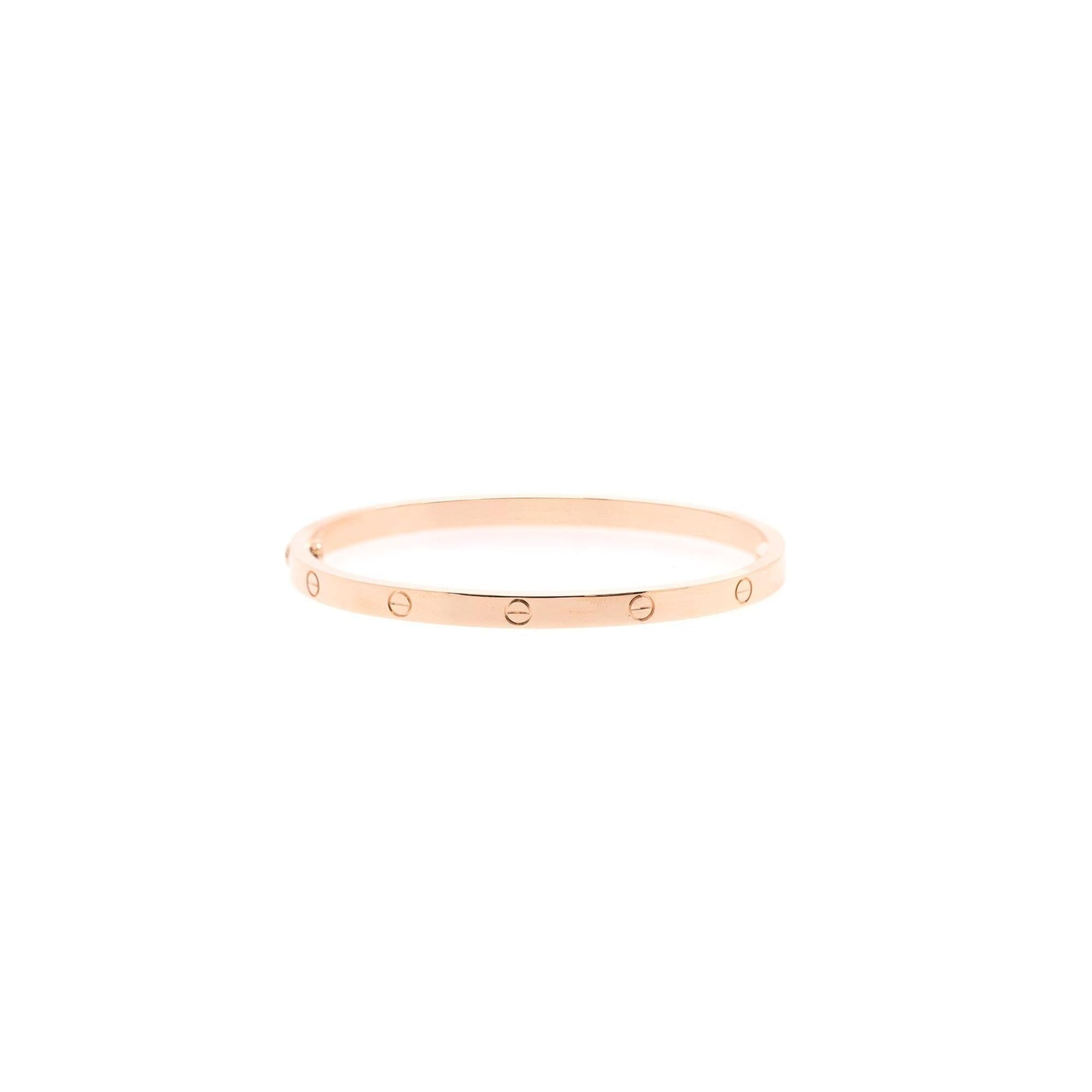 Cartier 18k Rose Gold Love Bracelet, SM Model w/ Box