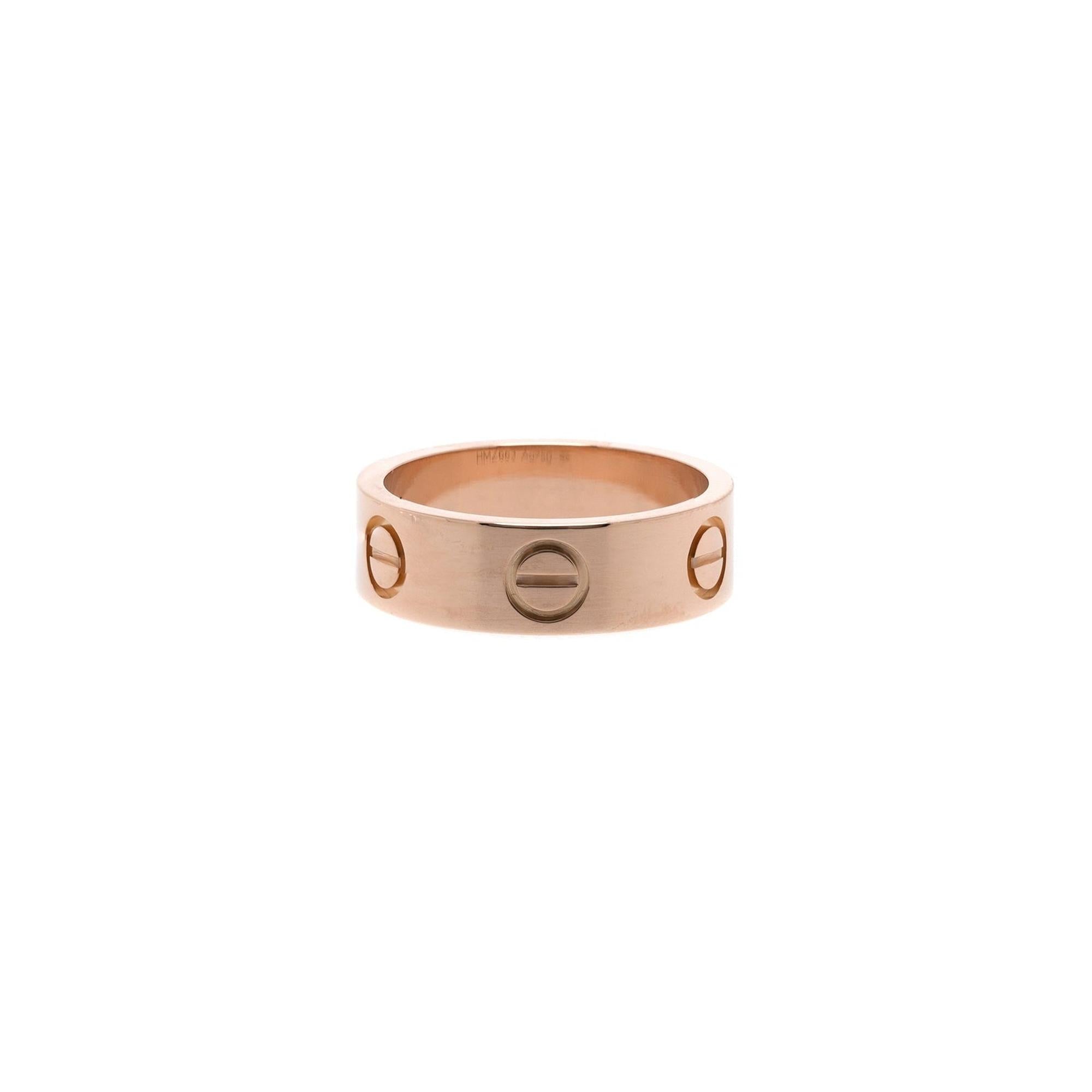 Cartier 18k Rose Gold Love Ring w/ Box
