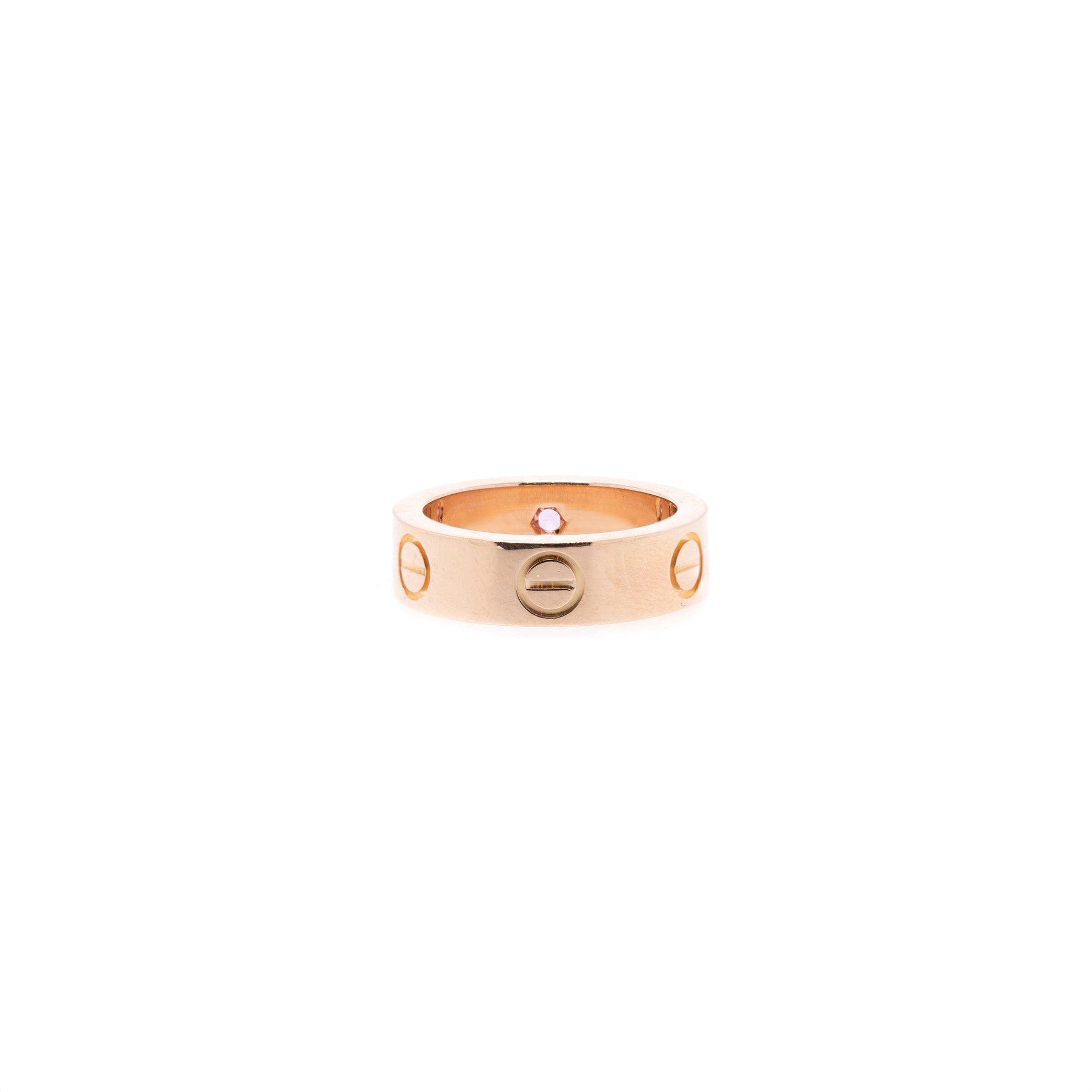 Cartier 18k Rose Gold Pink Sapphire Love Ring