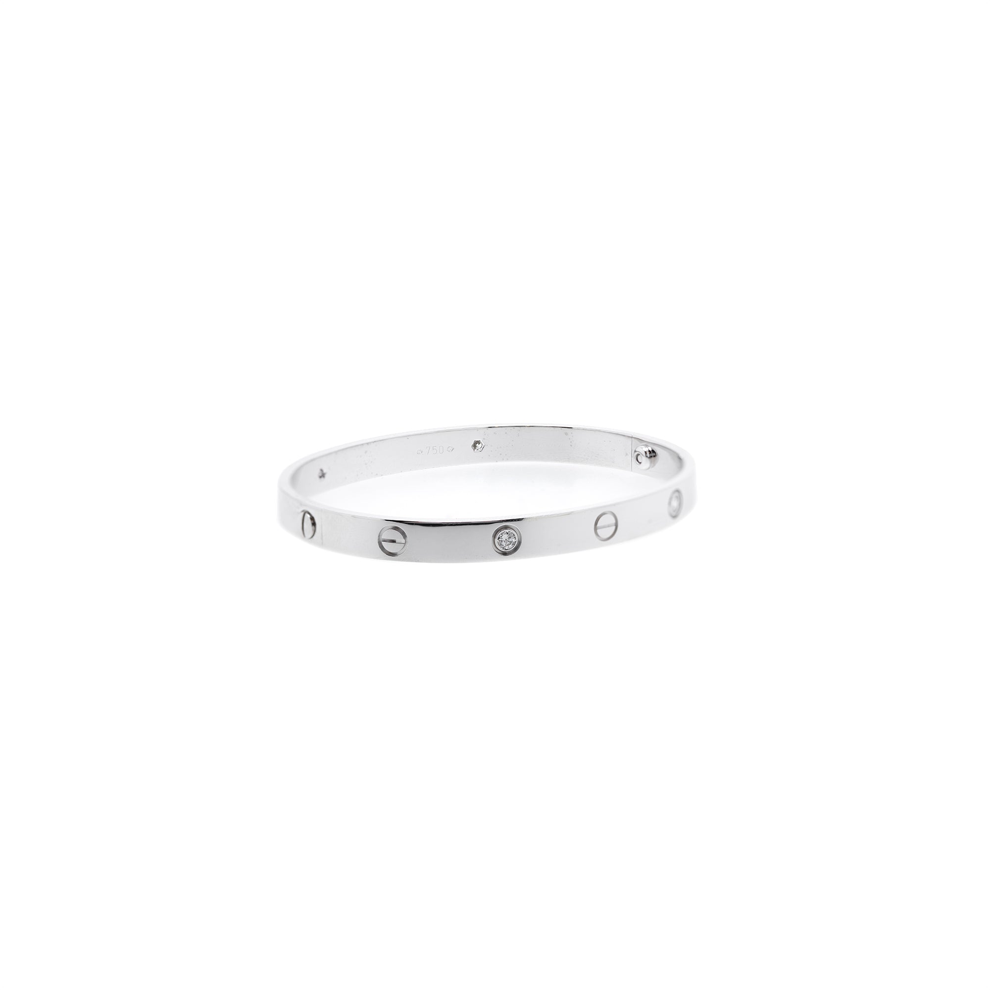 Cartier 18k White Gold 4 Diamond Love Bracelet