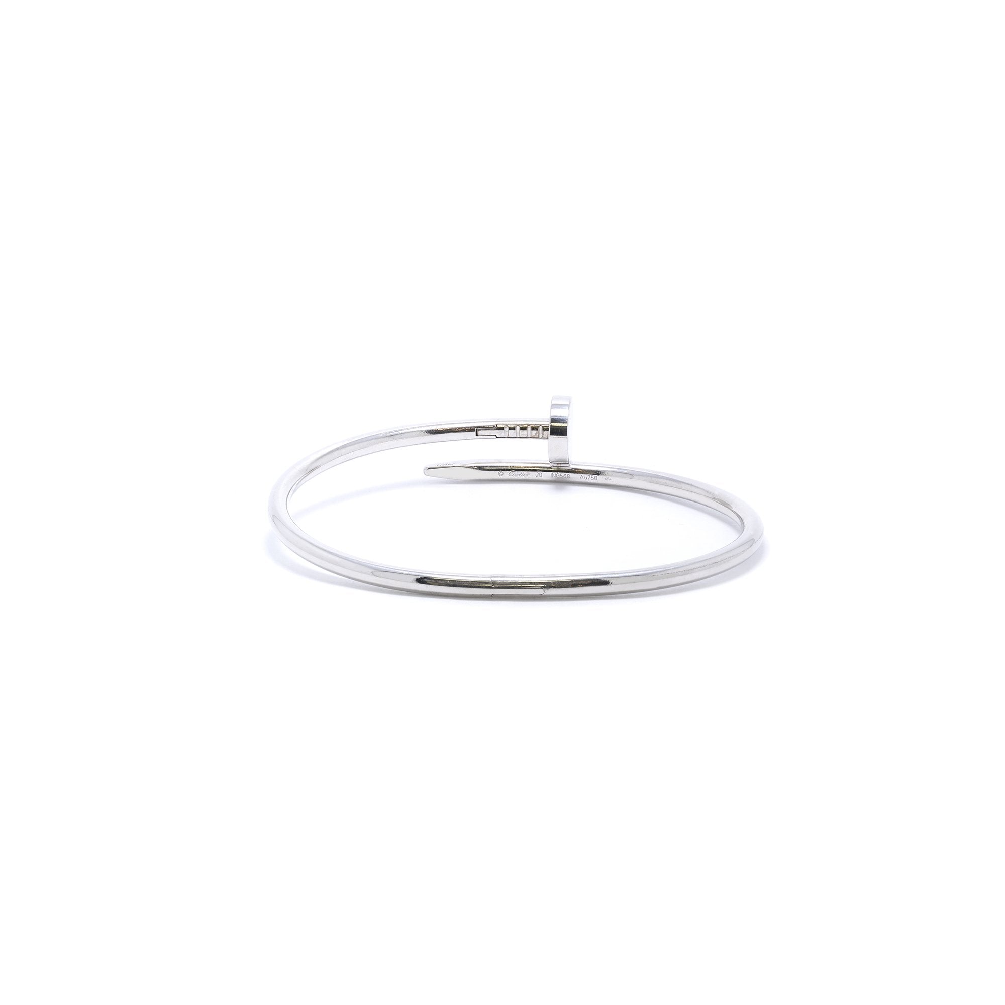 Cartier 18k White Gold Juste Un Clou Bracelet w/ Box & Certificate