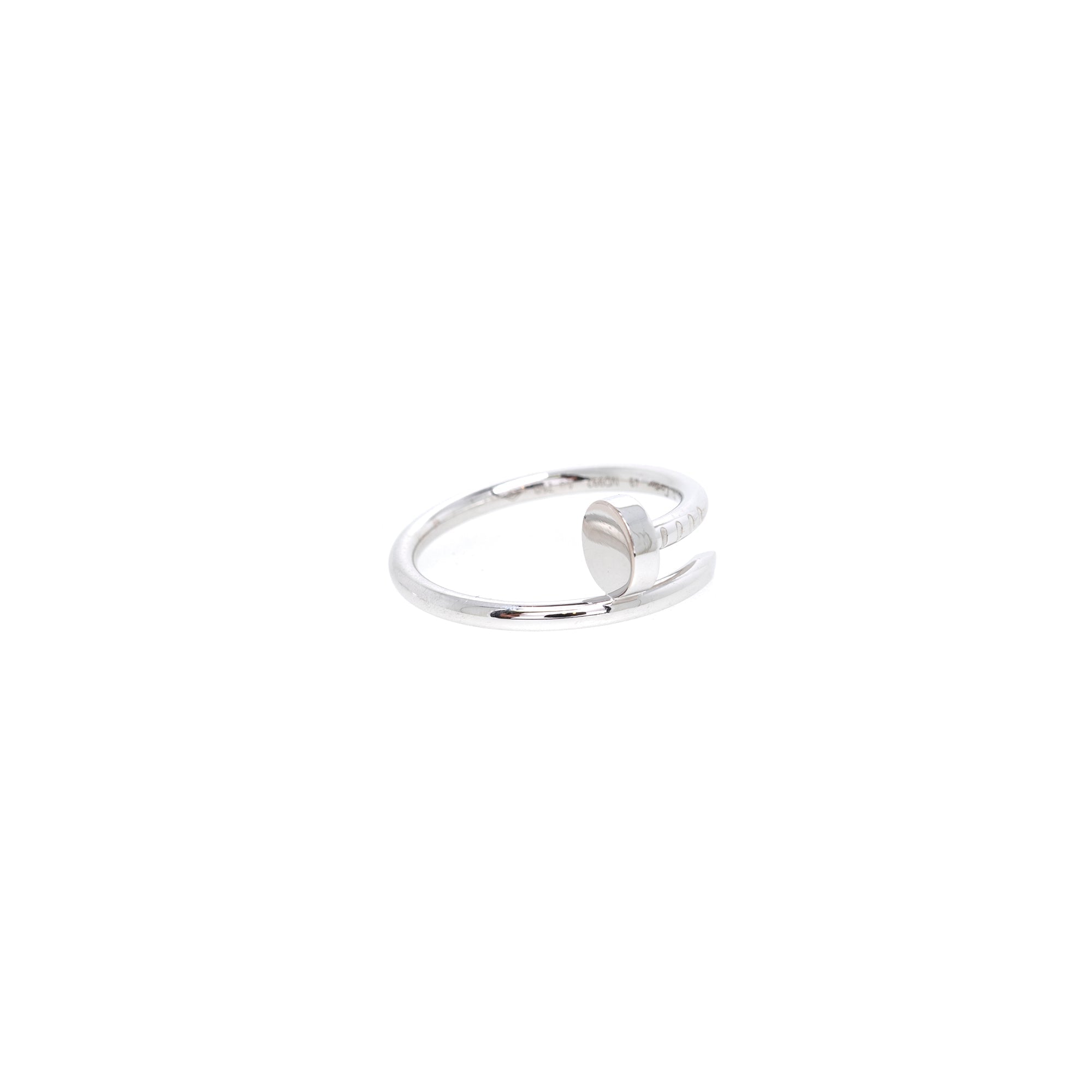 Cartier 18k White Gold Juste Un Clou Ring w/ Box & Certificate
