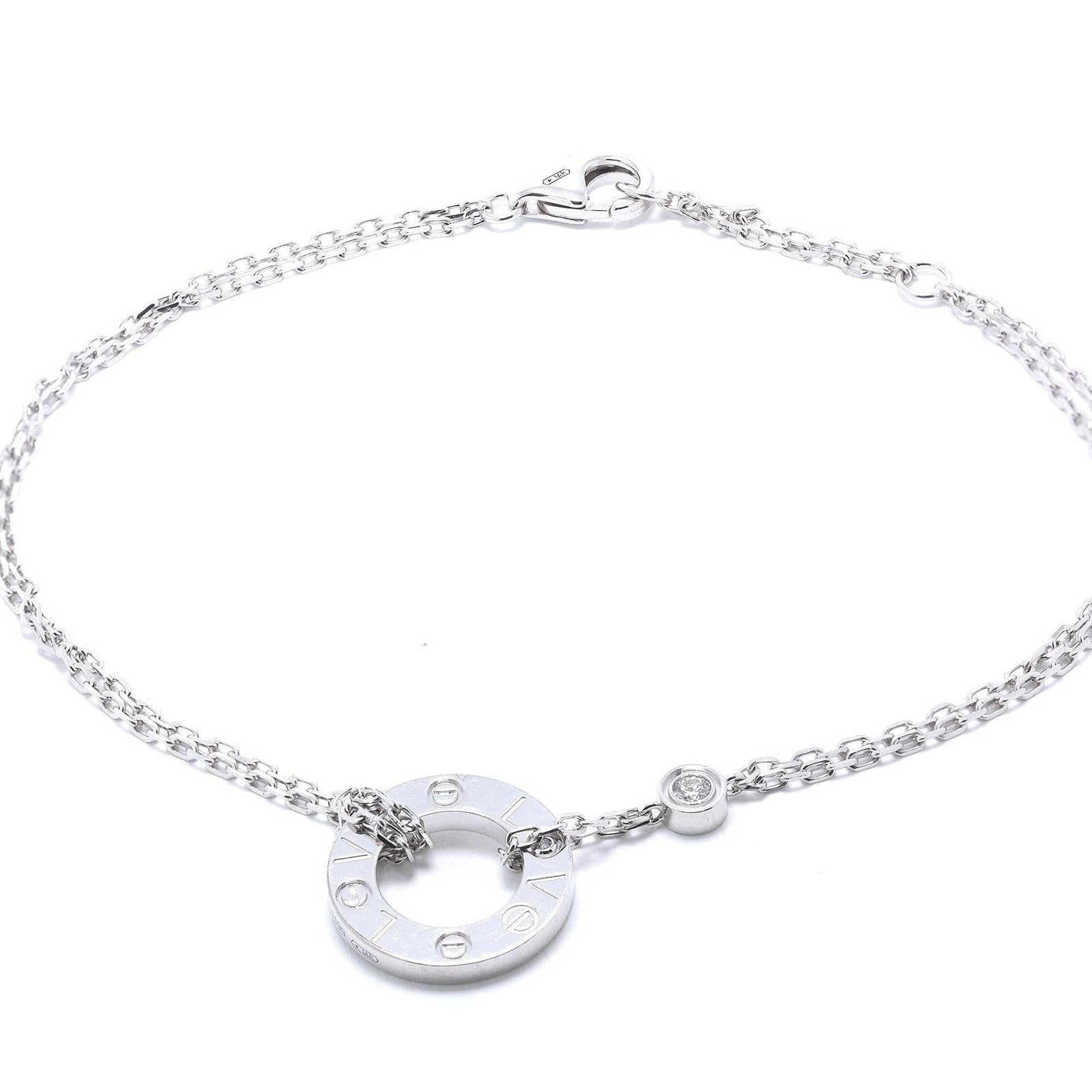 Cartier 18k White Gold Love Bracelet with Diamonds