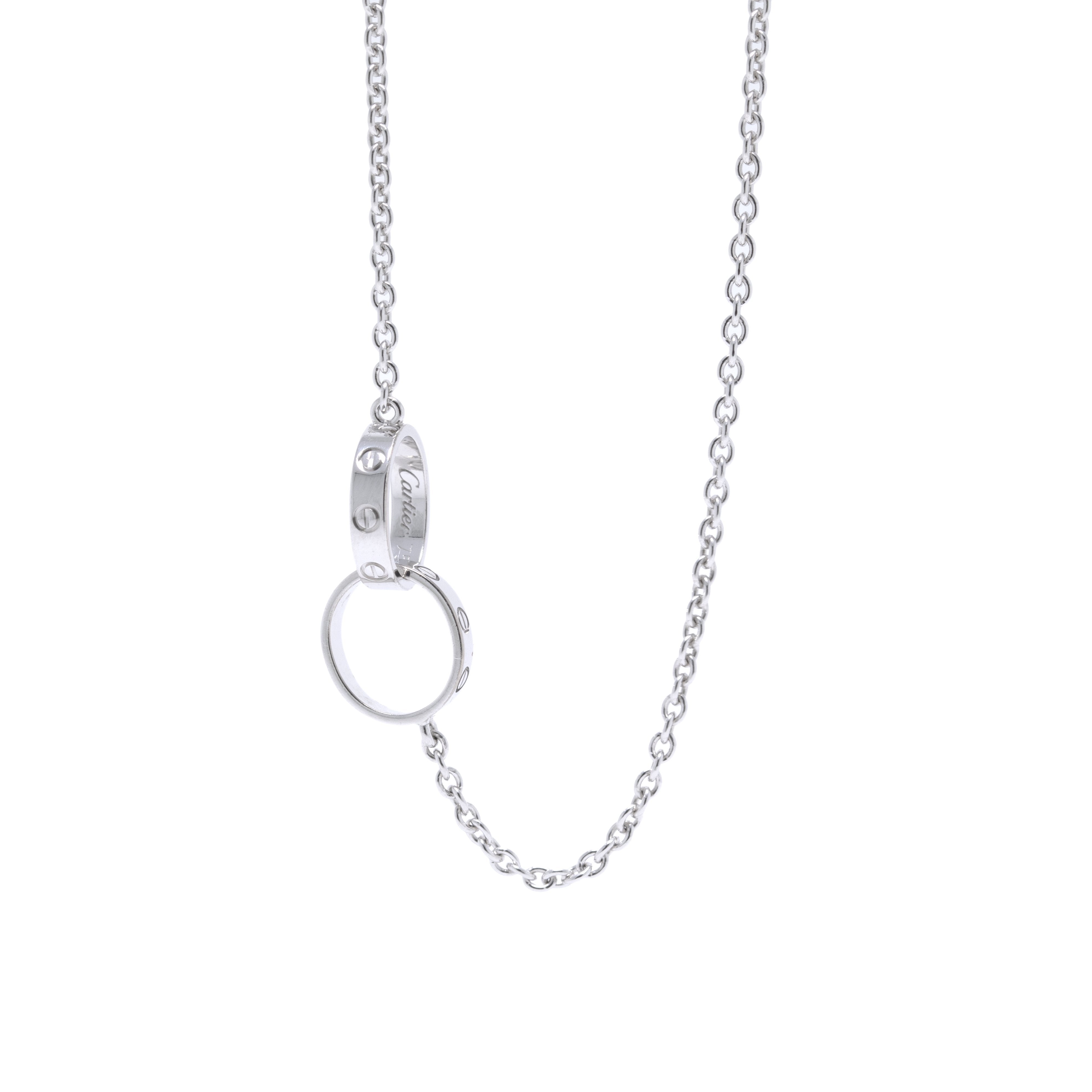 Cartier 18k White Gold Love Necklace
