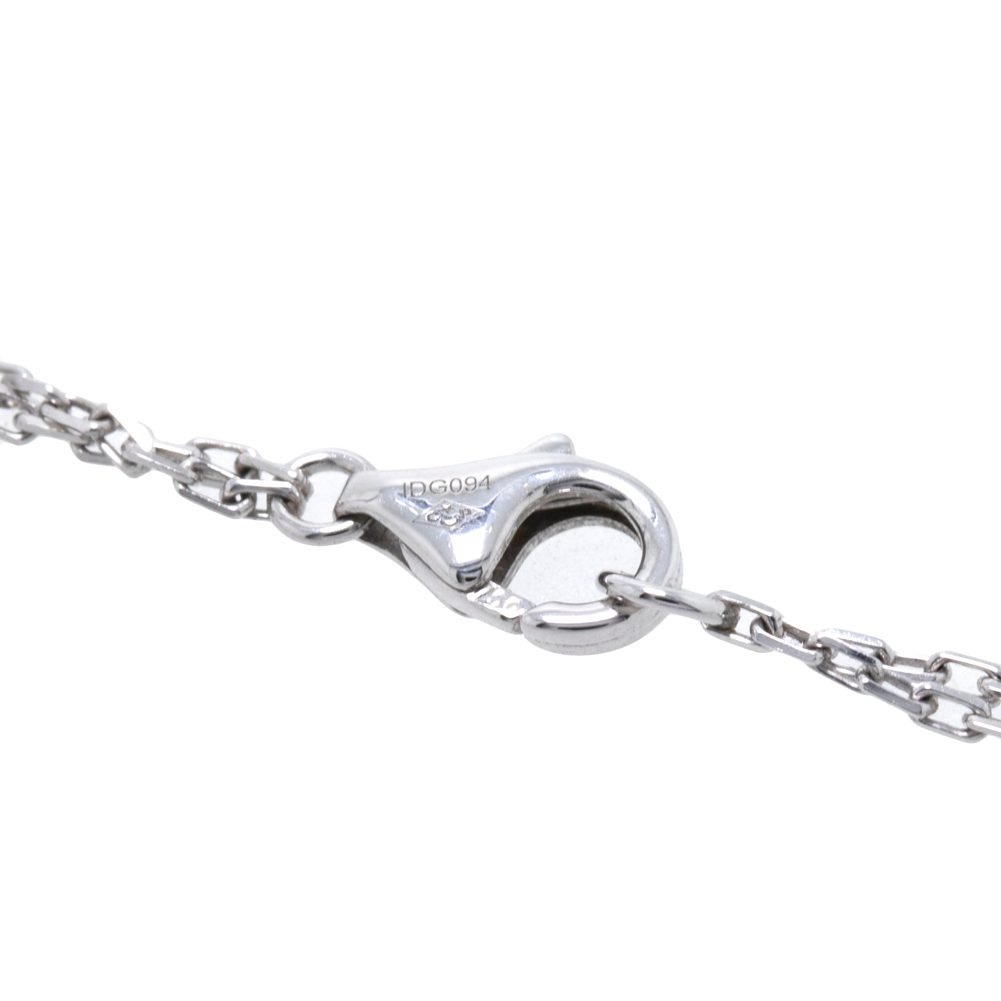 Cartier 18k White Gold Love Necklace with 2 Diamonds w/ Box & Certificate