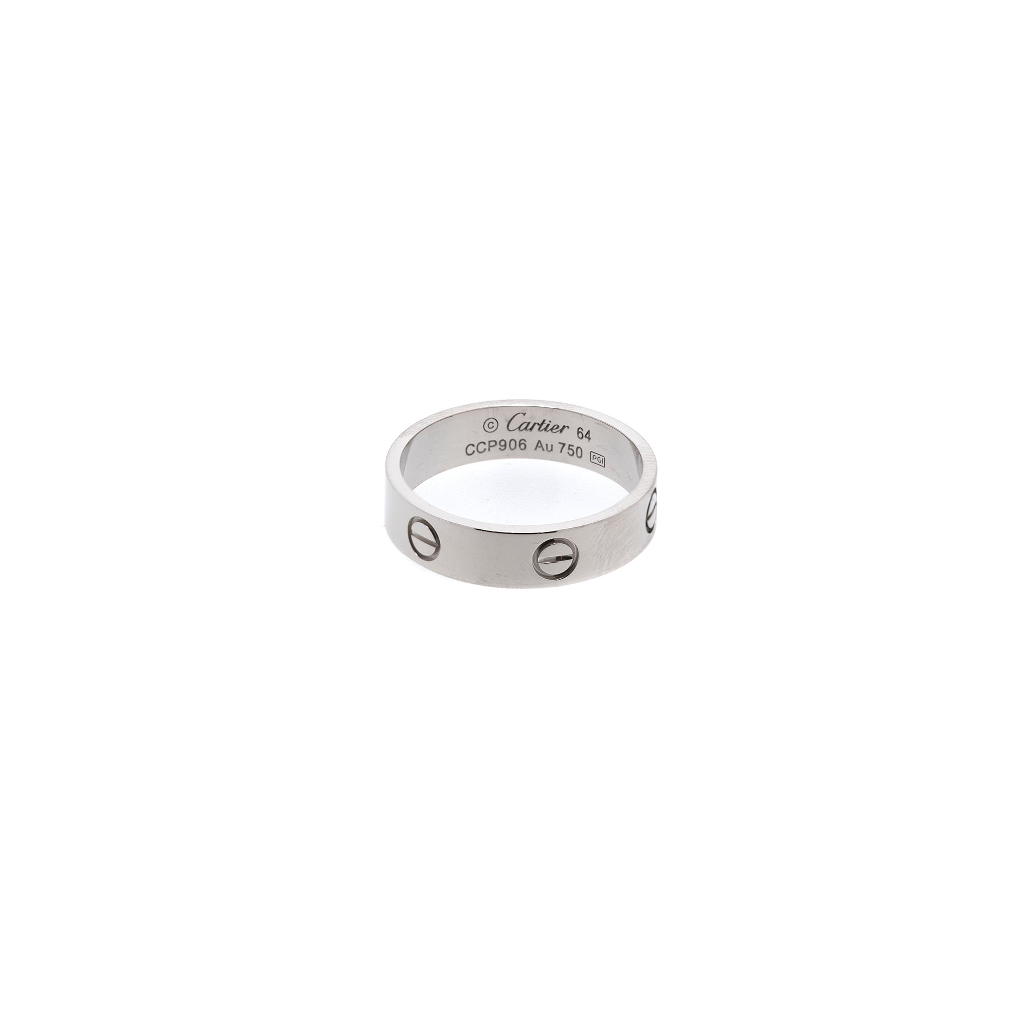 Cartier 18k White Gold Love Ring w/ Box & Certificate