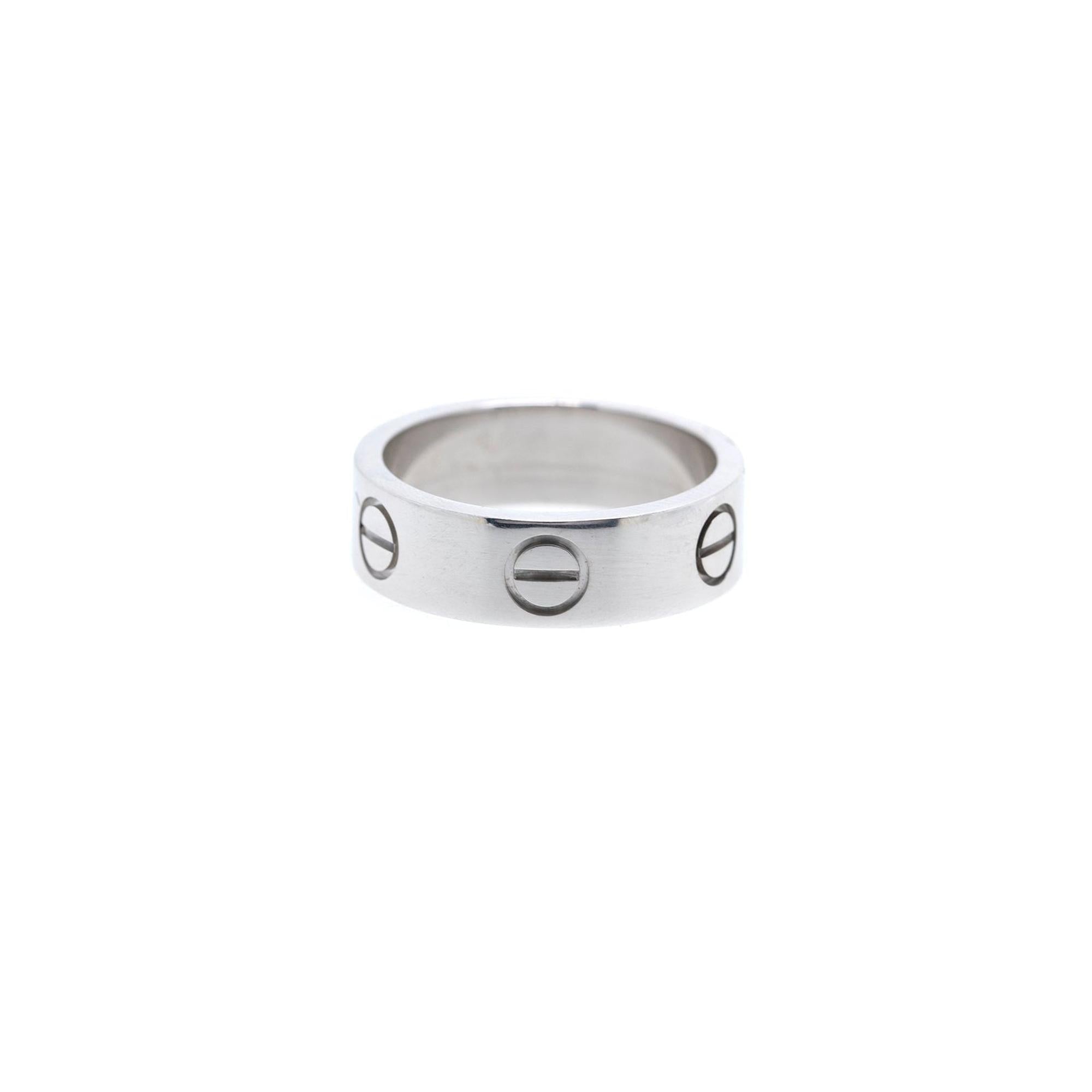 Cartier 18k White Gold Love Ring w/ Box