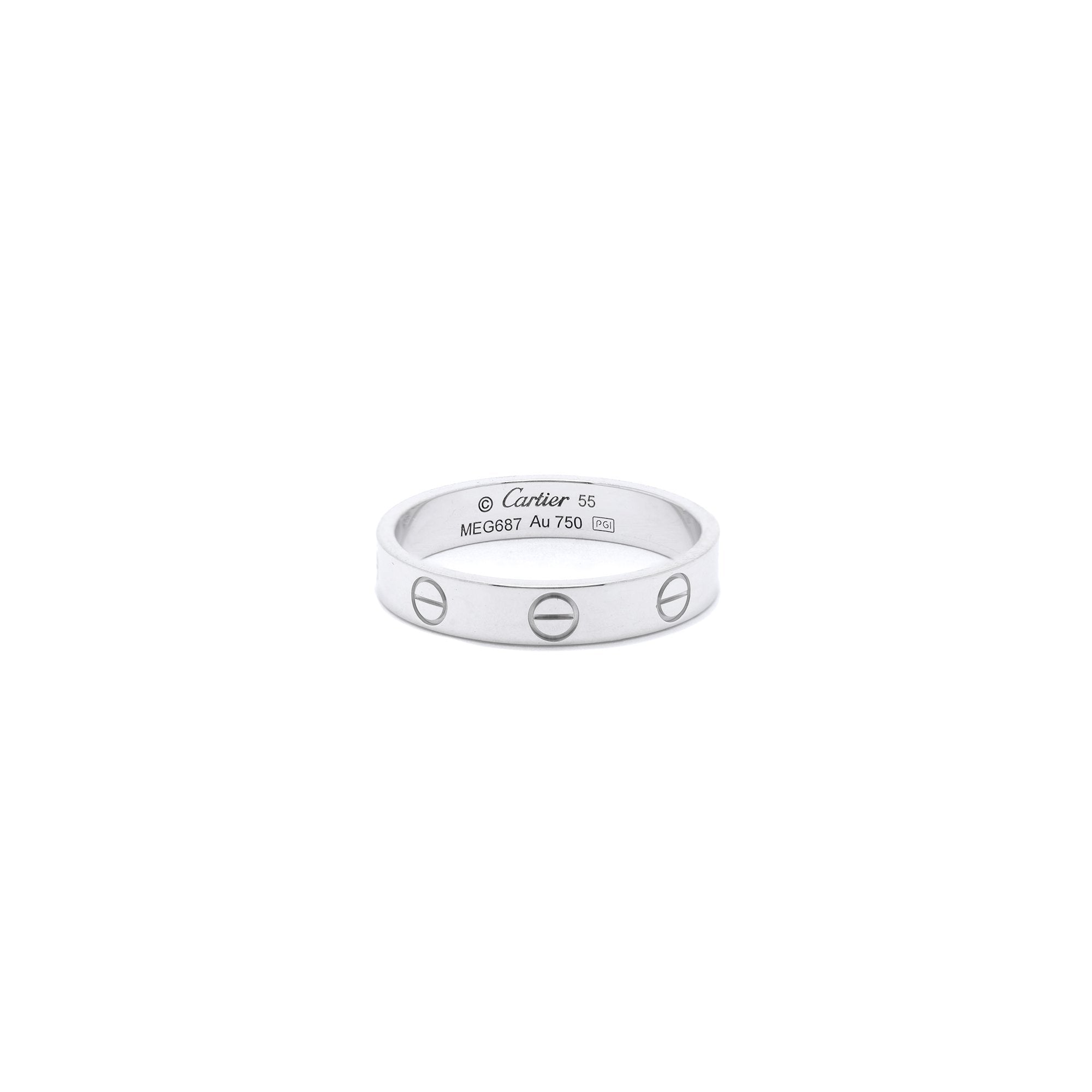 Cartier 18k White Gold Love Wedding Band Ring w/ Box