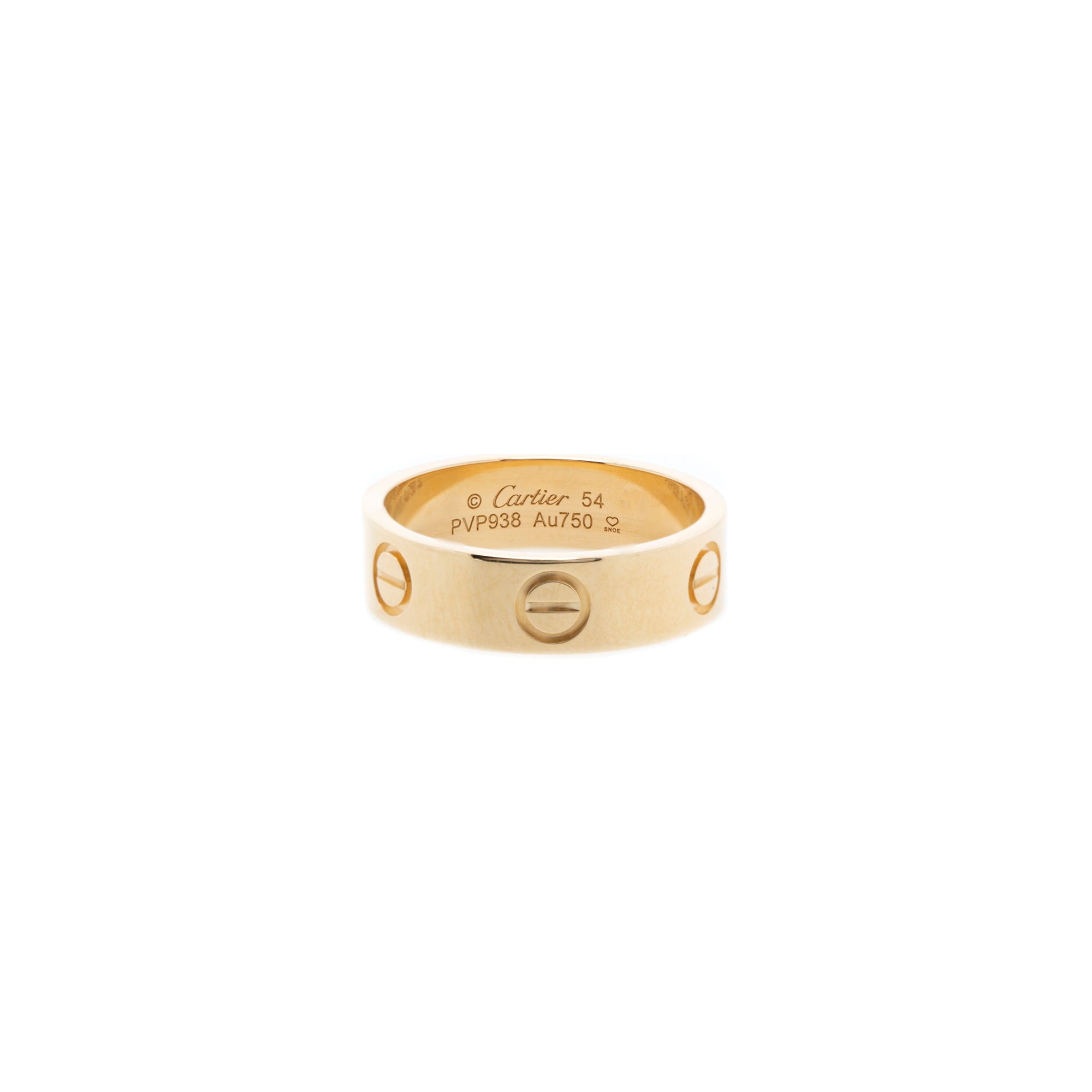 Cartier 18k Yellow Gold 5.5 mm Love Ring w/ Box & Receipt