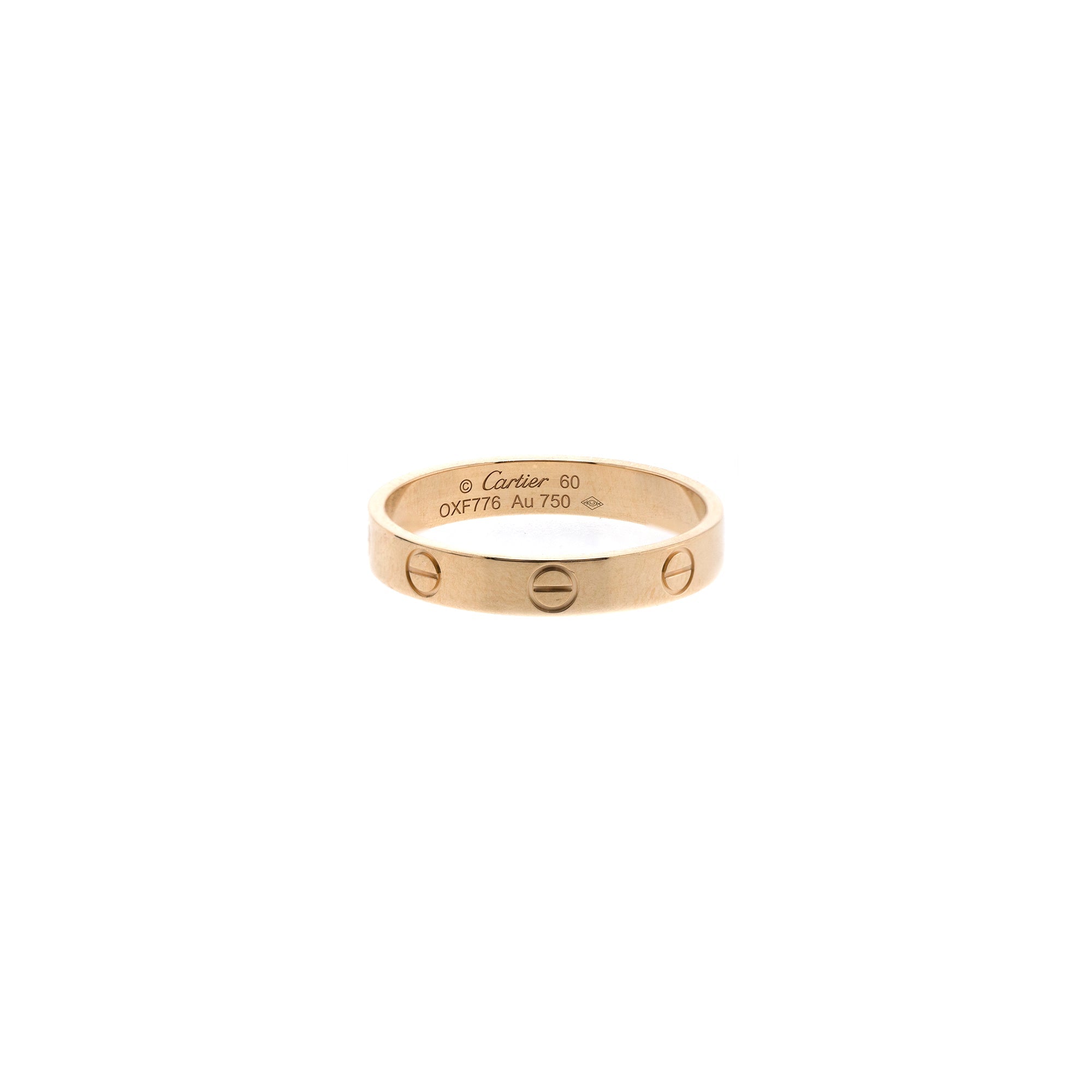 Cartier 18k Yellow Gold Love Wedding Band Ring w/ Certificate
