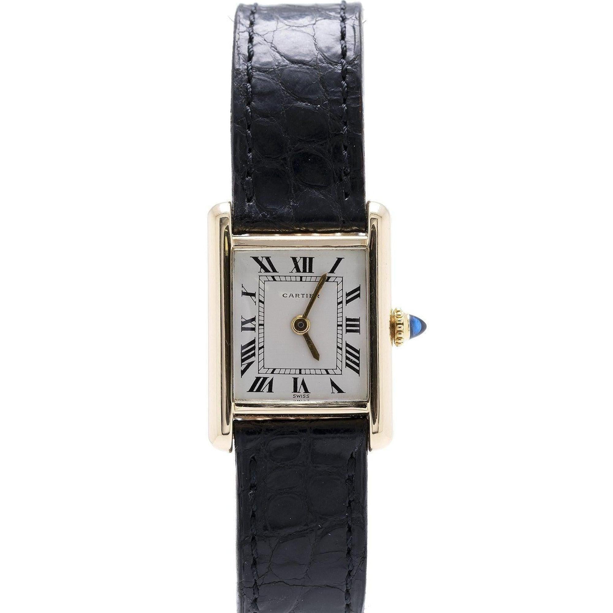 Cartier 18k Yellow Gold Tank Watch