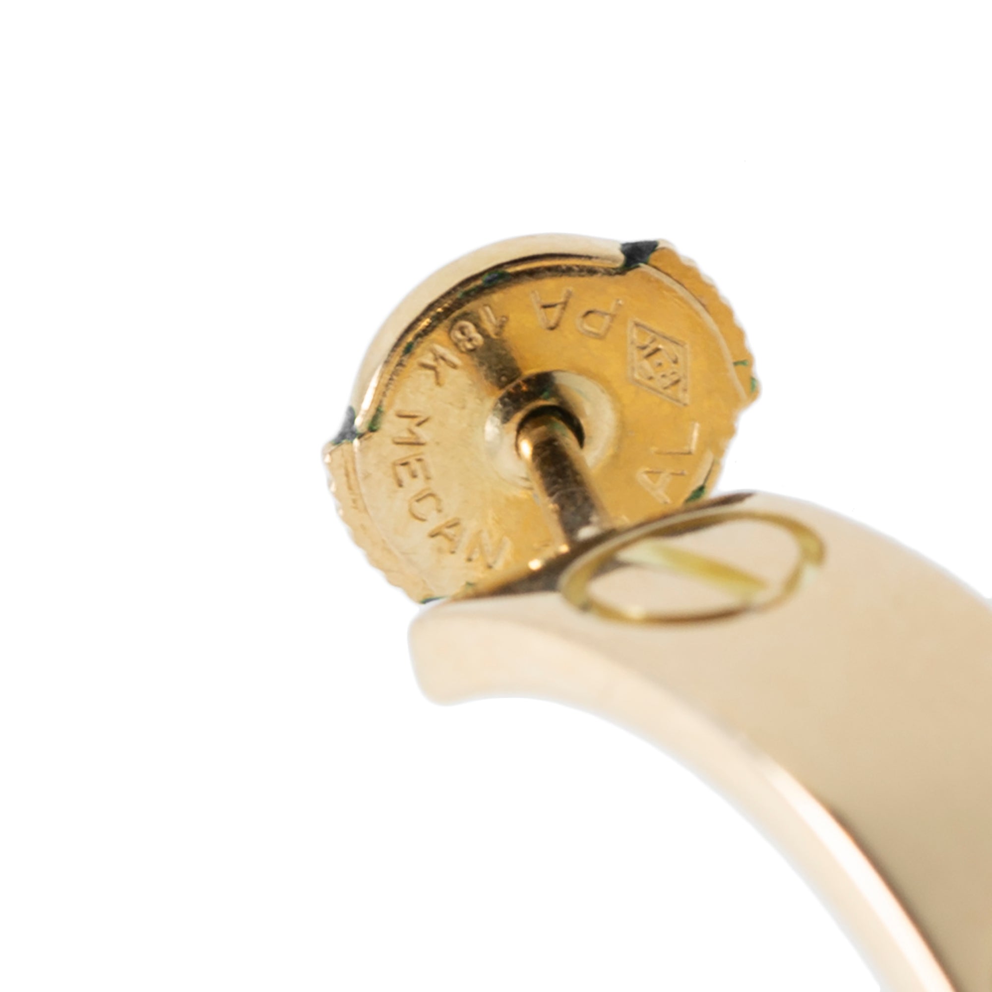 Cartier 18k Yellow Gold Vintage Love Hoop Earrings